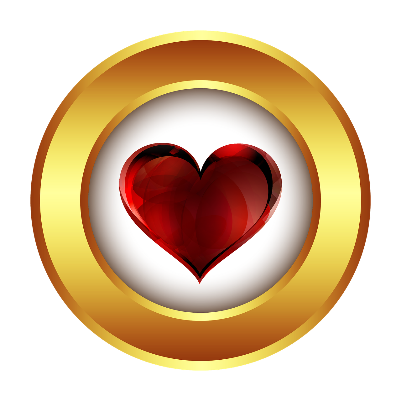 heart love gold free photo