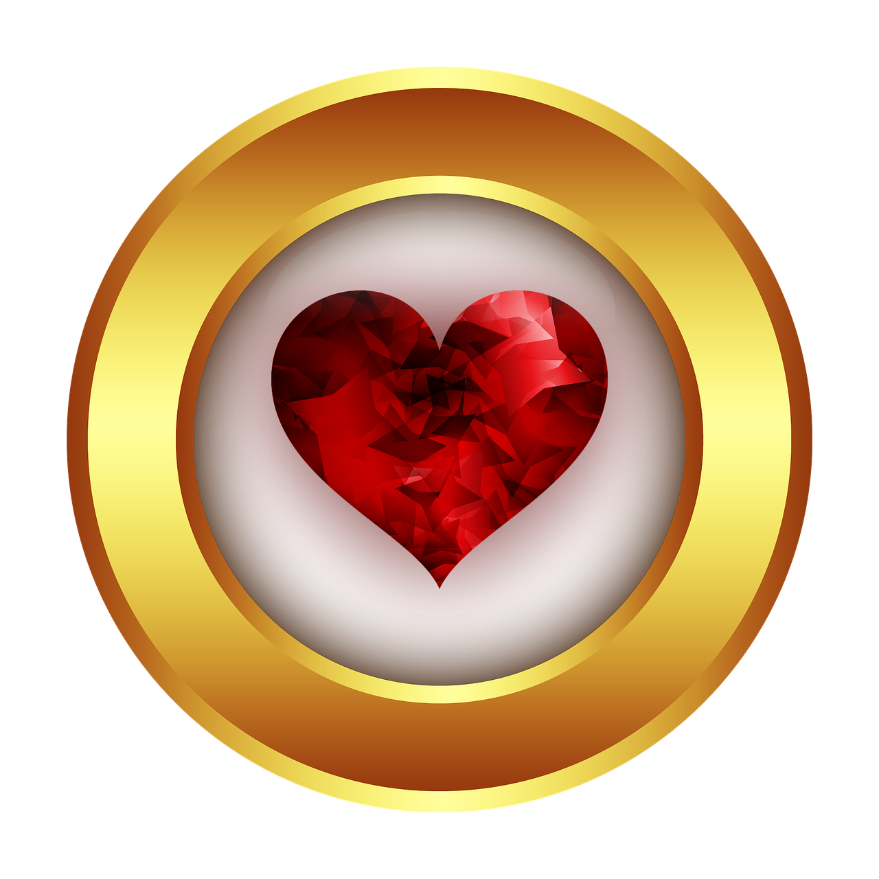 heart love gold free photo