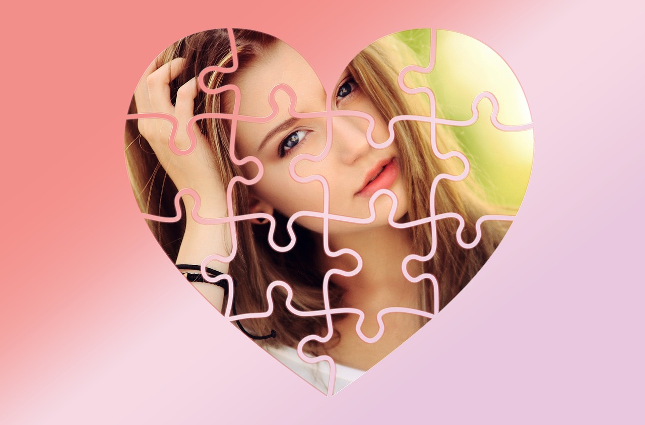heart puzzle portrait free photo