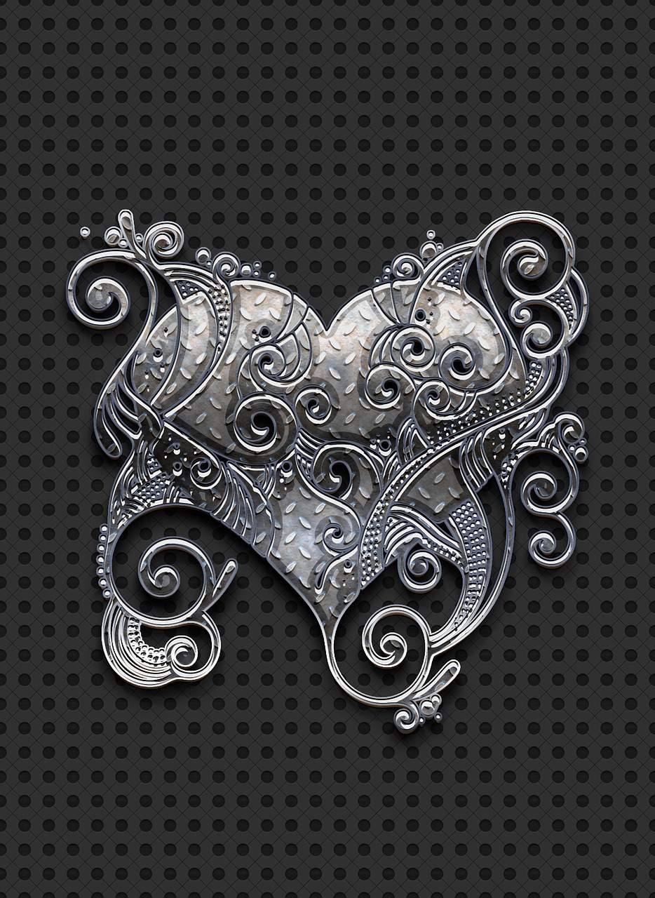 heart metal flourish free photo