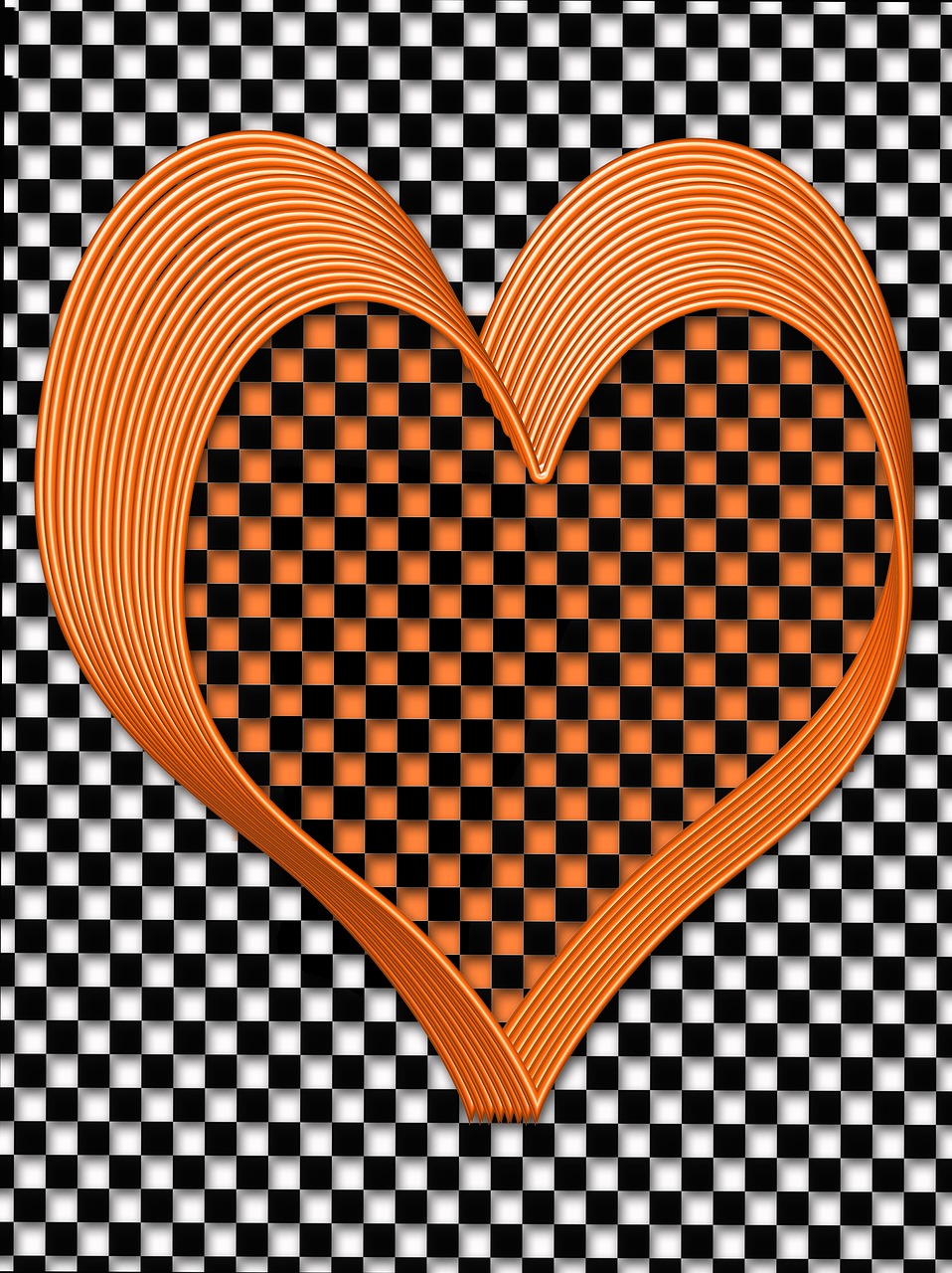 heart chess board checkerboard free photo