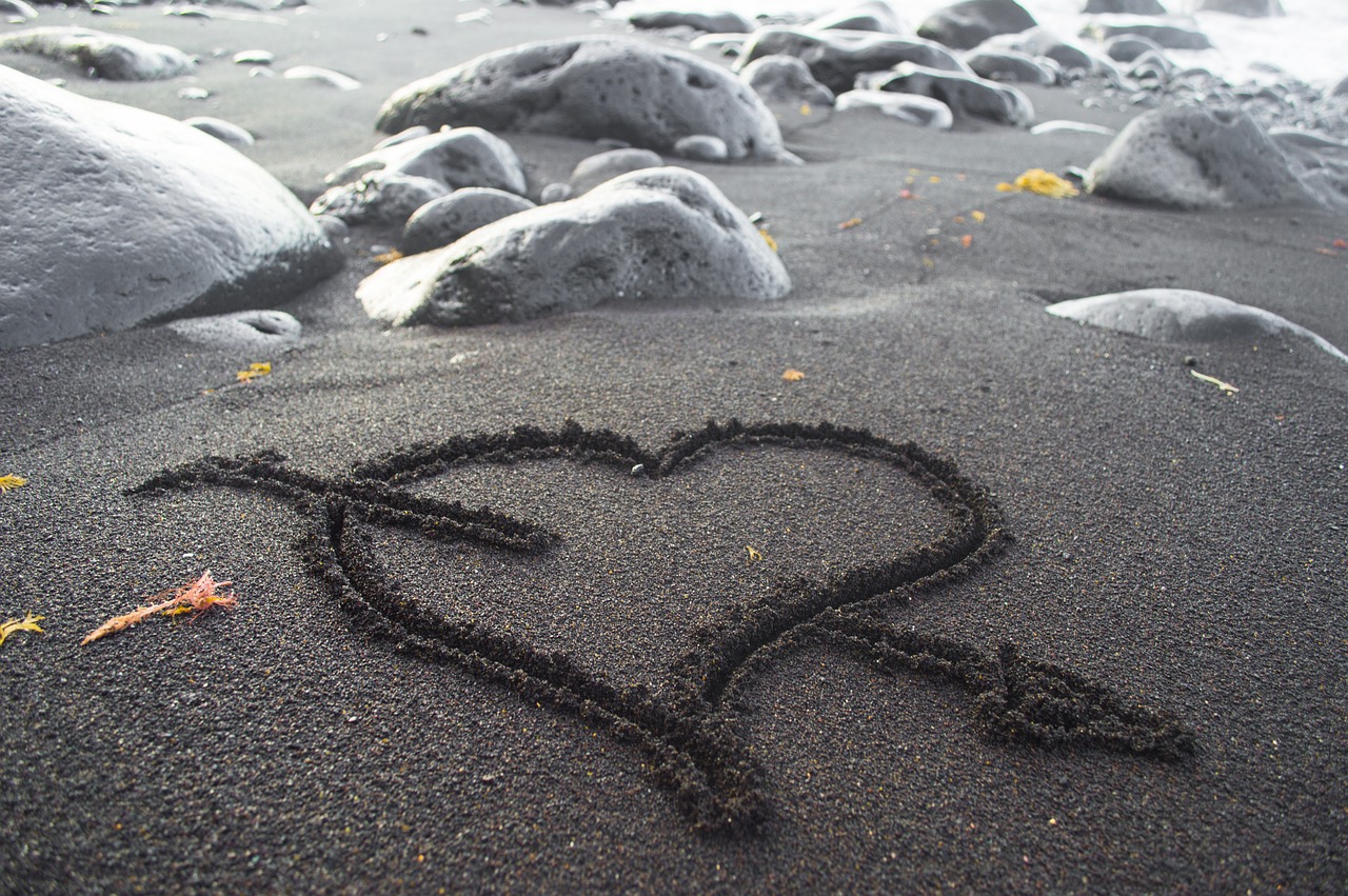 heart sand heart in the sand free photo