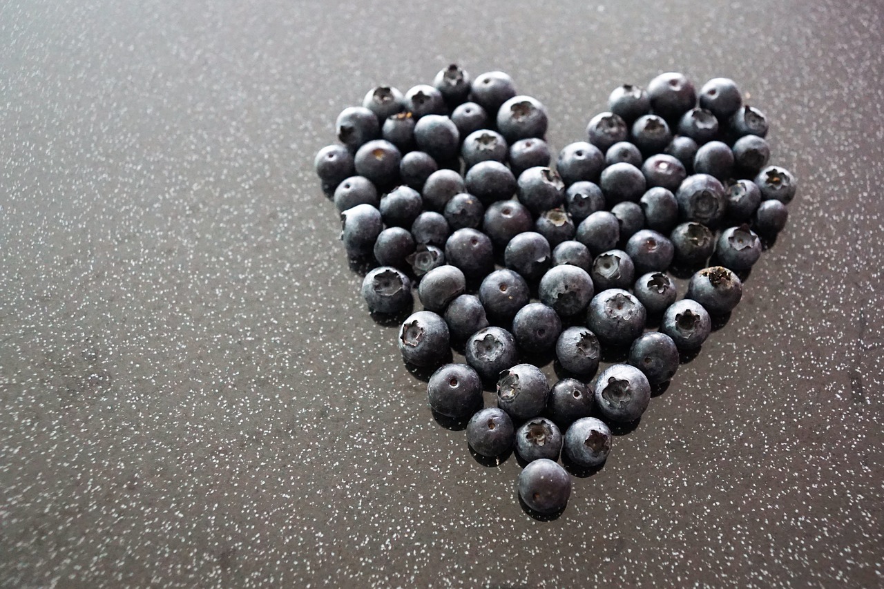 heart love blueberries free photo
