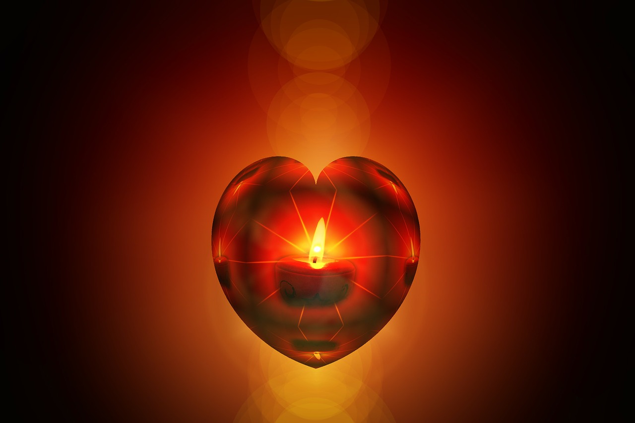 heart candle love free photo