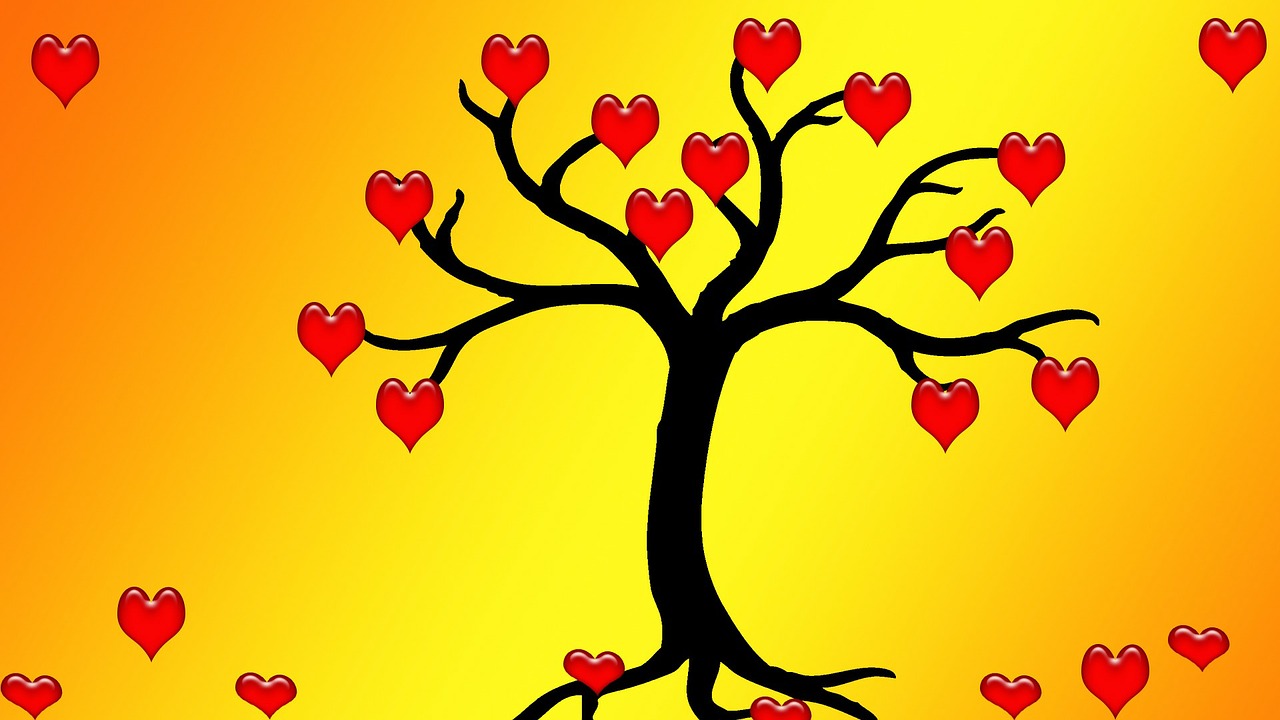 heart tree silhuette free photo