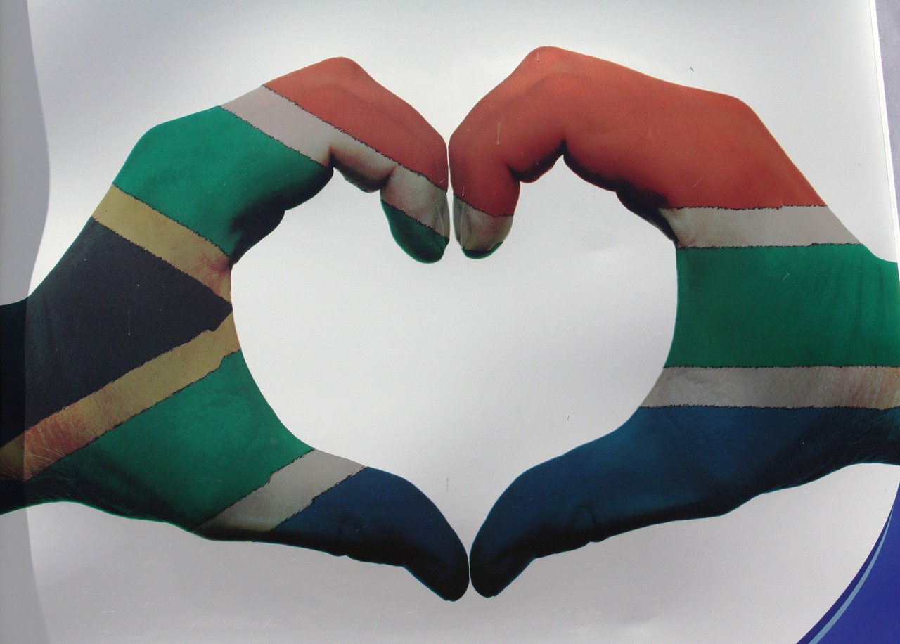 heart south africa flag love symbol free photo