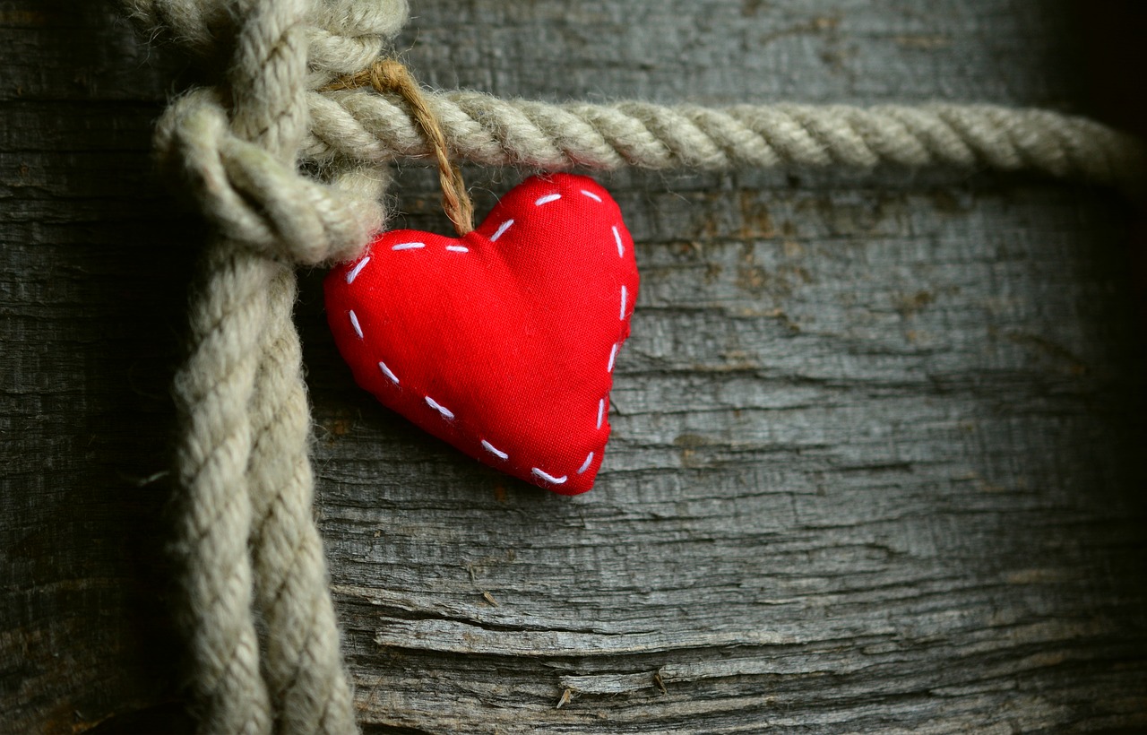 heart red heart rope free photo