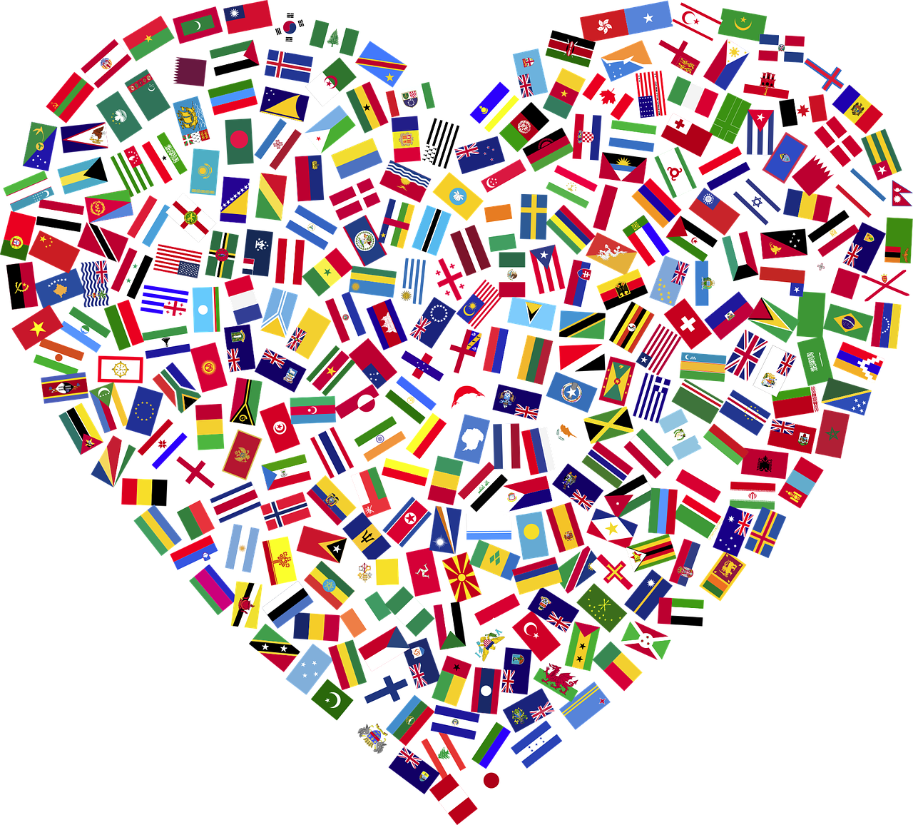heart flags countries free photo