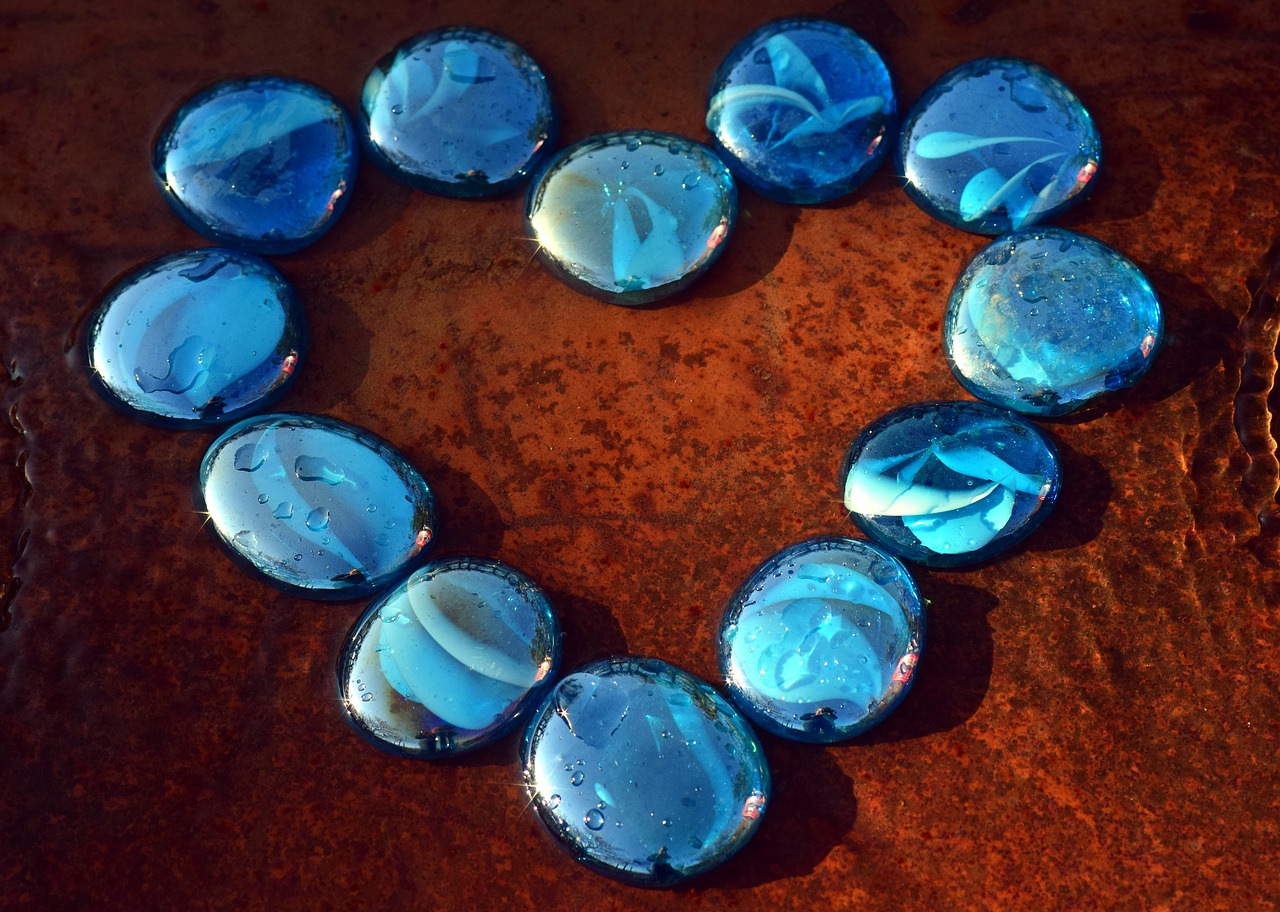 heart  stone  blue free photo