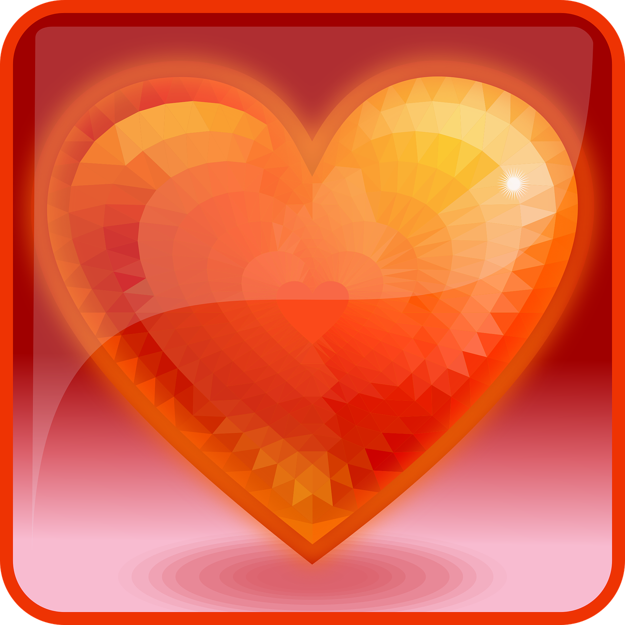 heart  diamond red  icon free photo