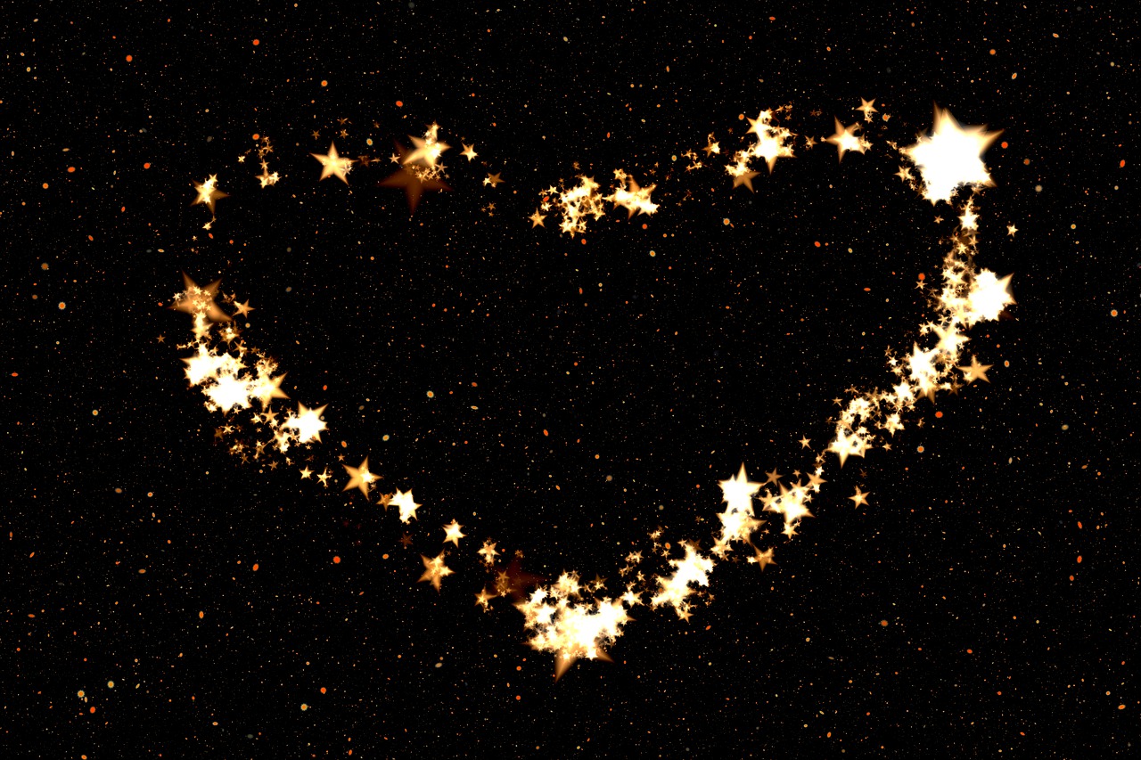 Download free Black Heart In Starry Sky Wallpaper 
