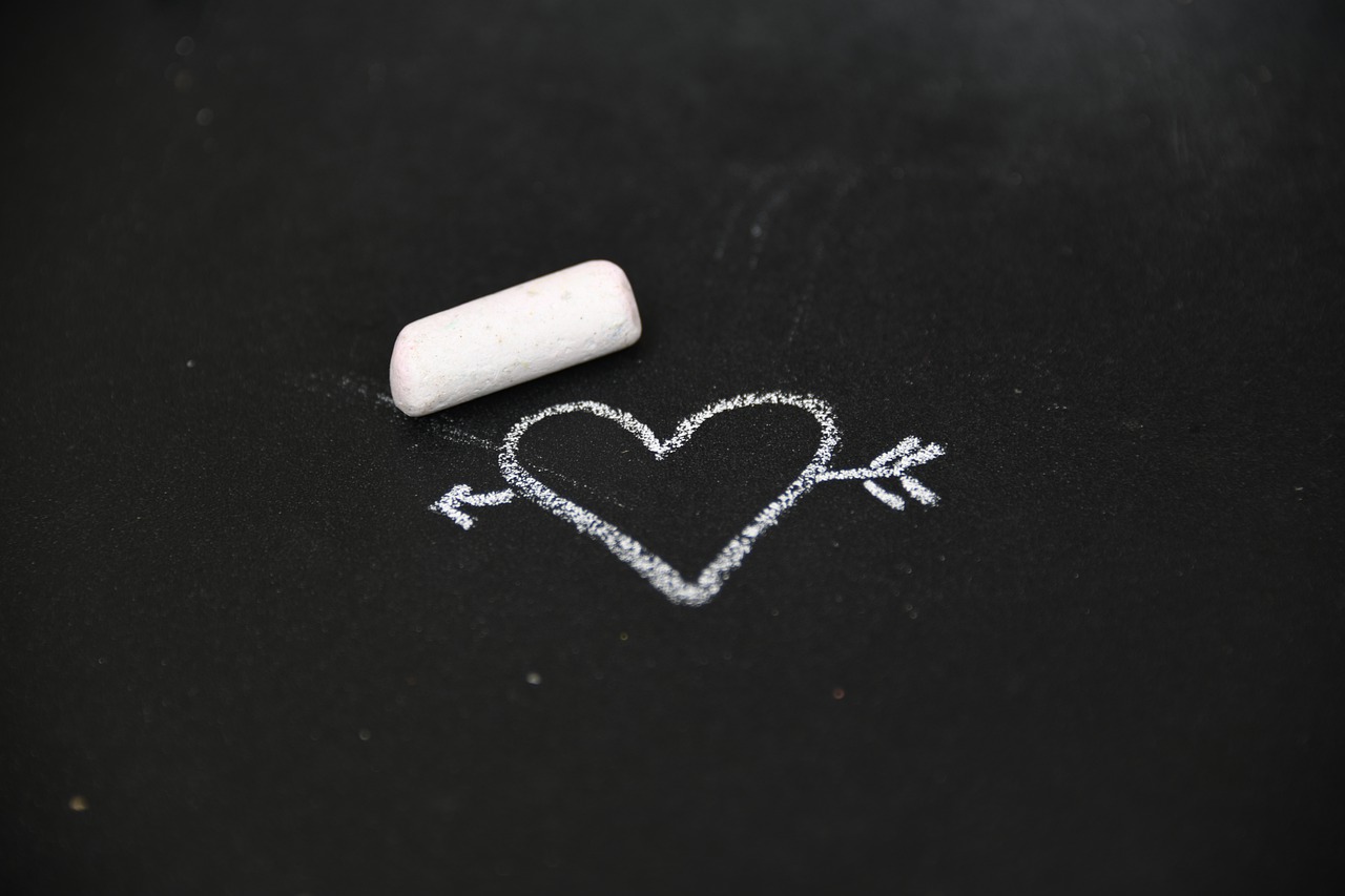 heart  chalk  drawing free photo