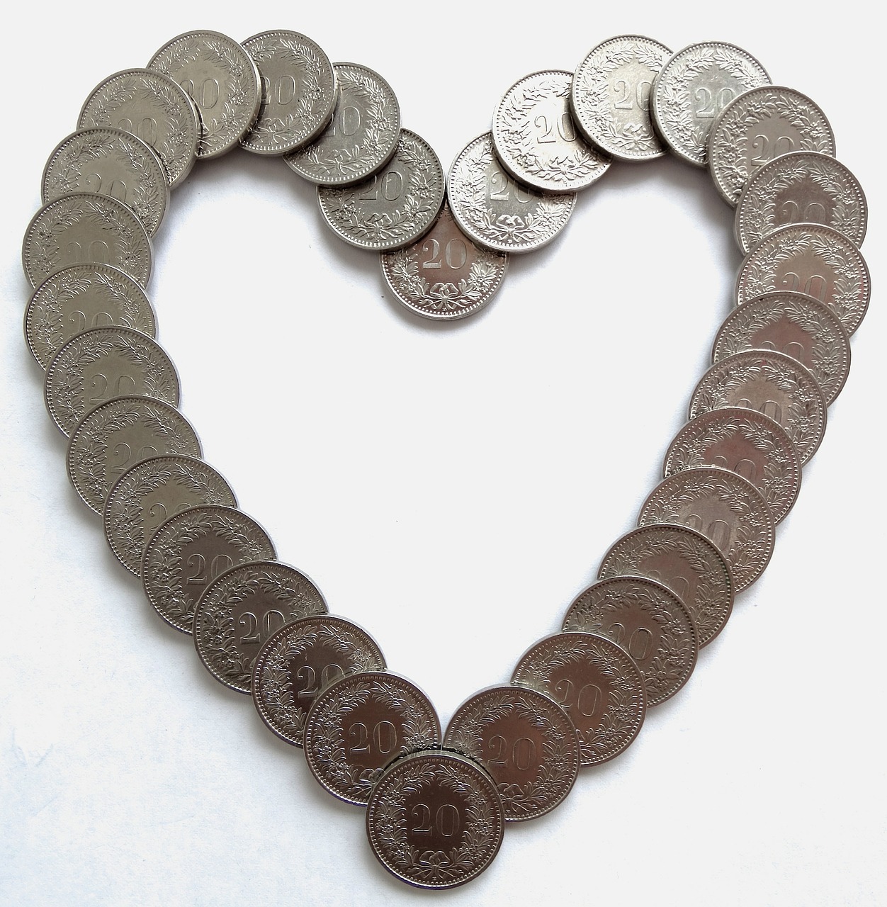 heart money coins free photo