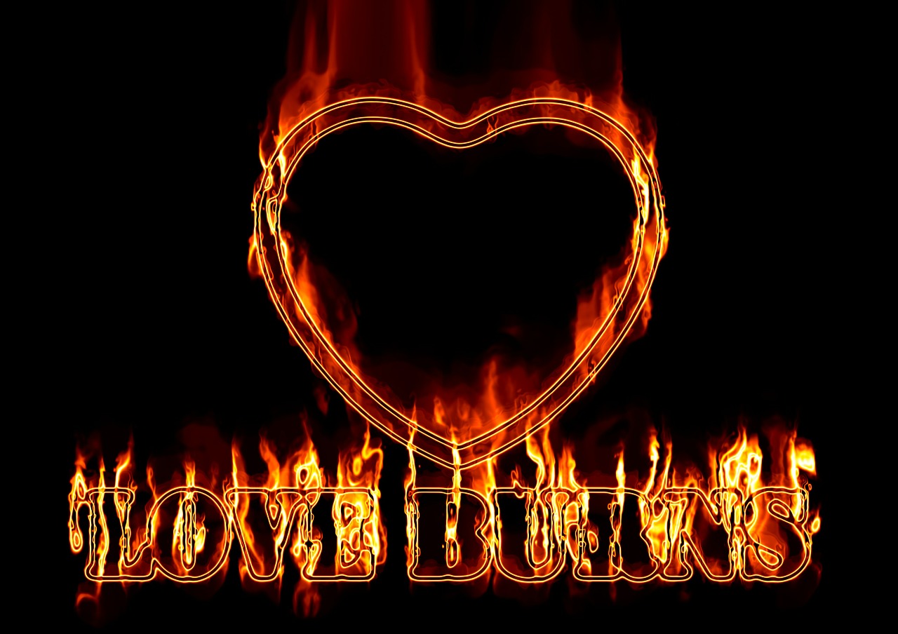 heart love fire free photo