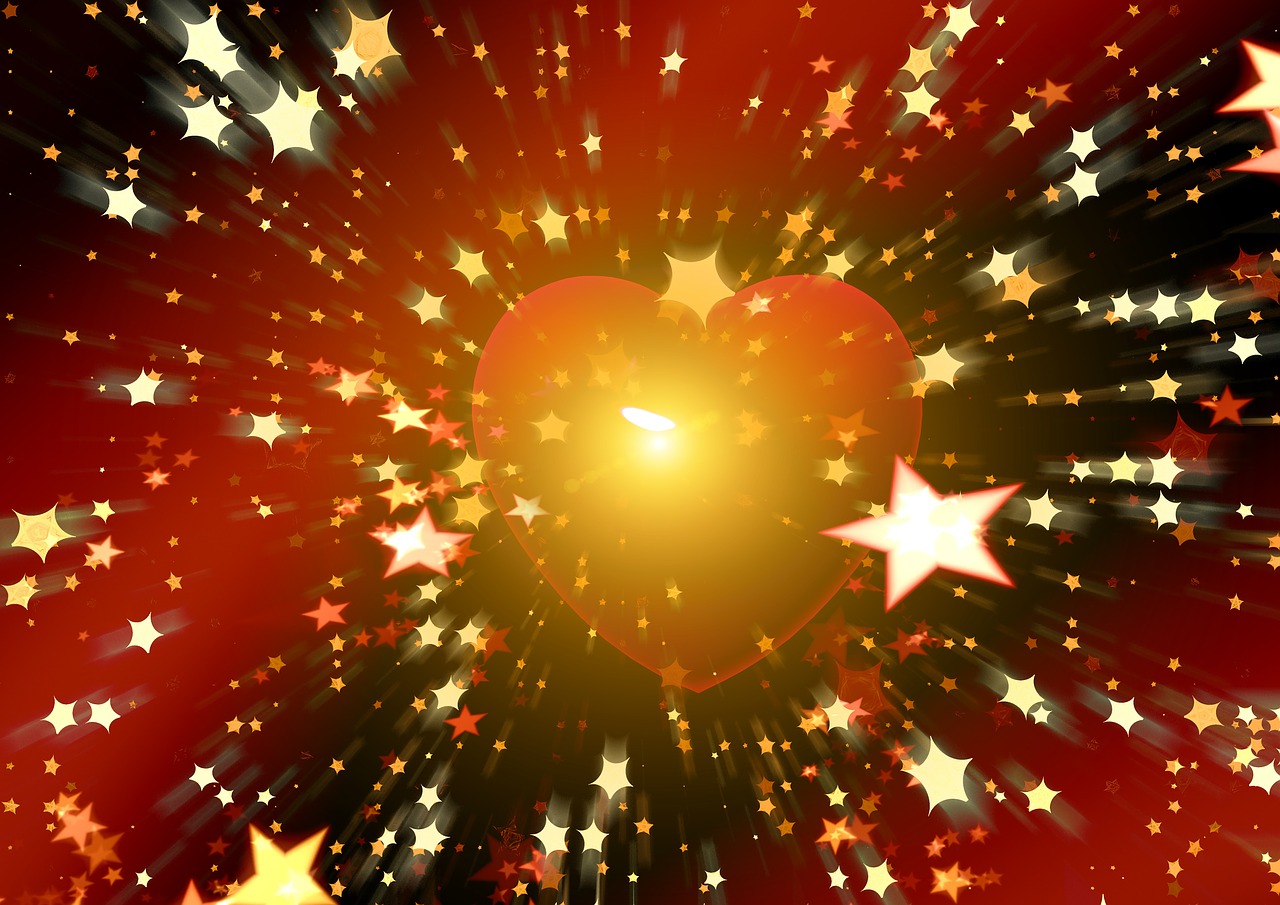 heart star starry sky free photo