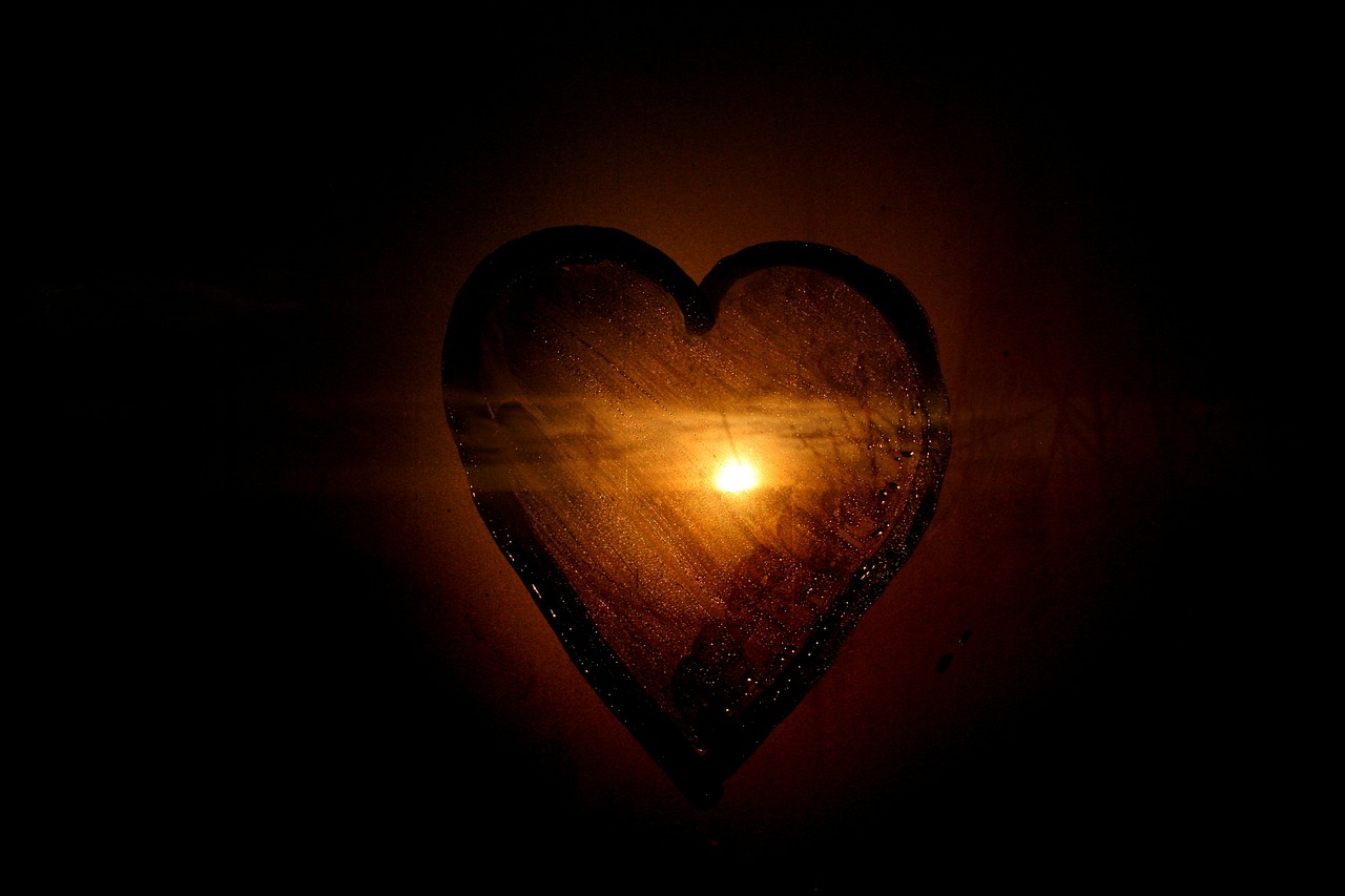 heart sun sunset free photo