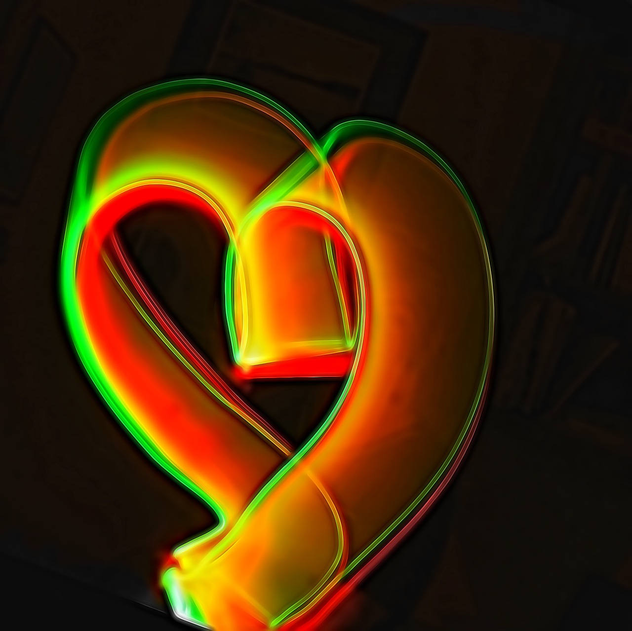 heart light painting free photo