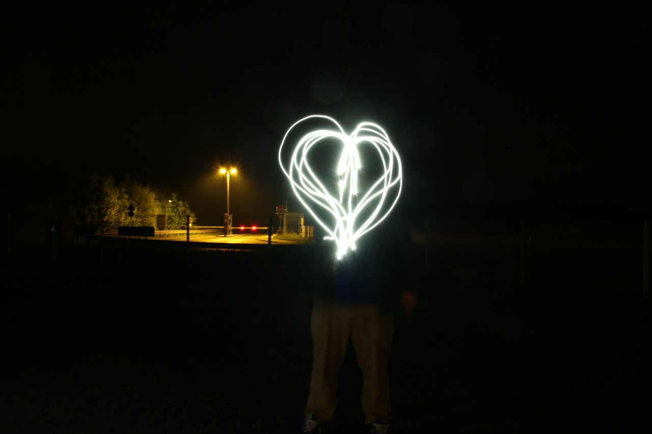 heart light night free photo