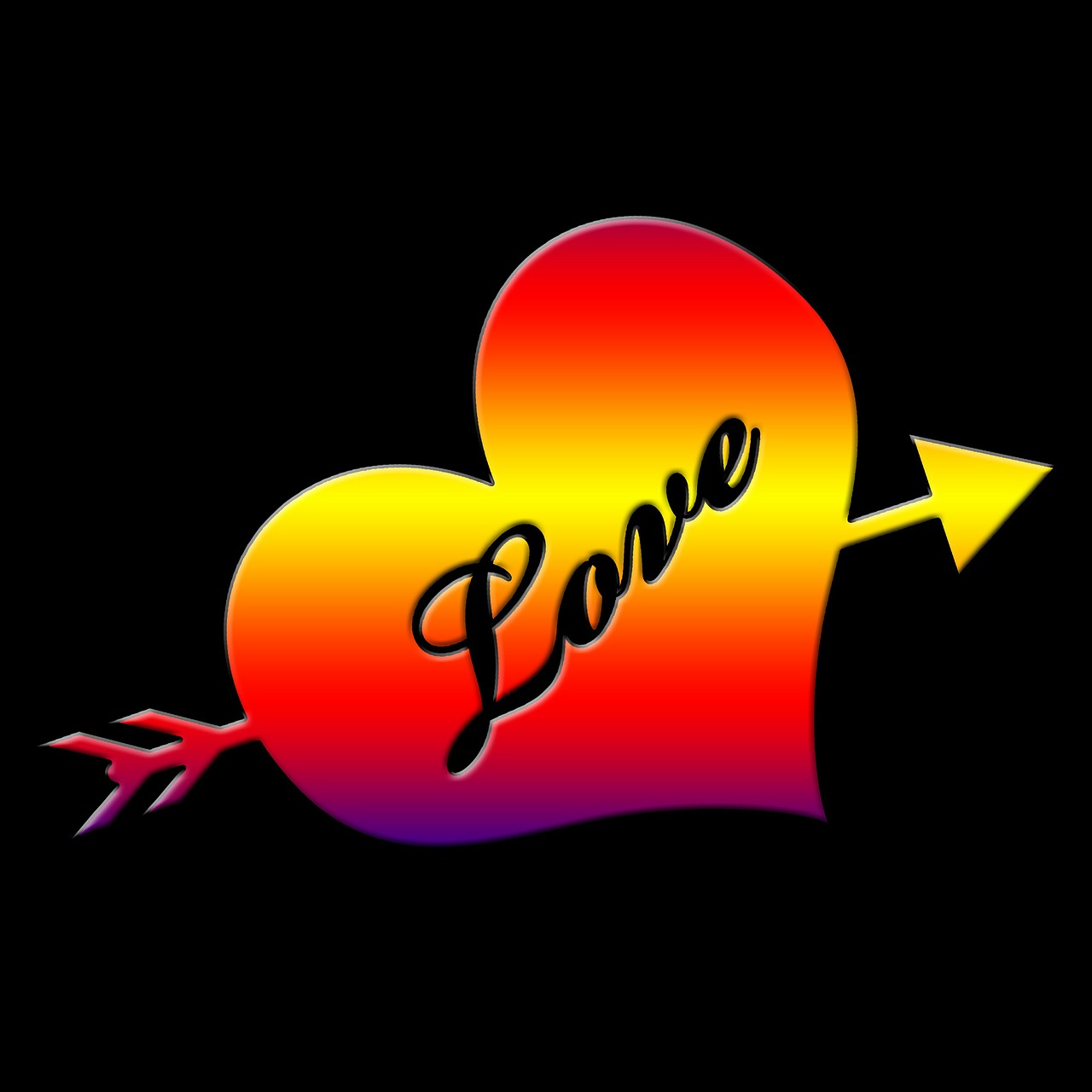 heart colorful arrow free photo