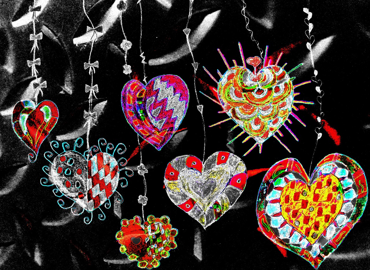 heart painted digital free photo