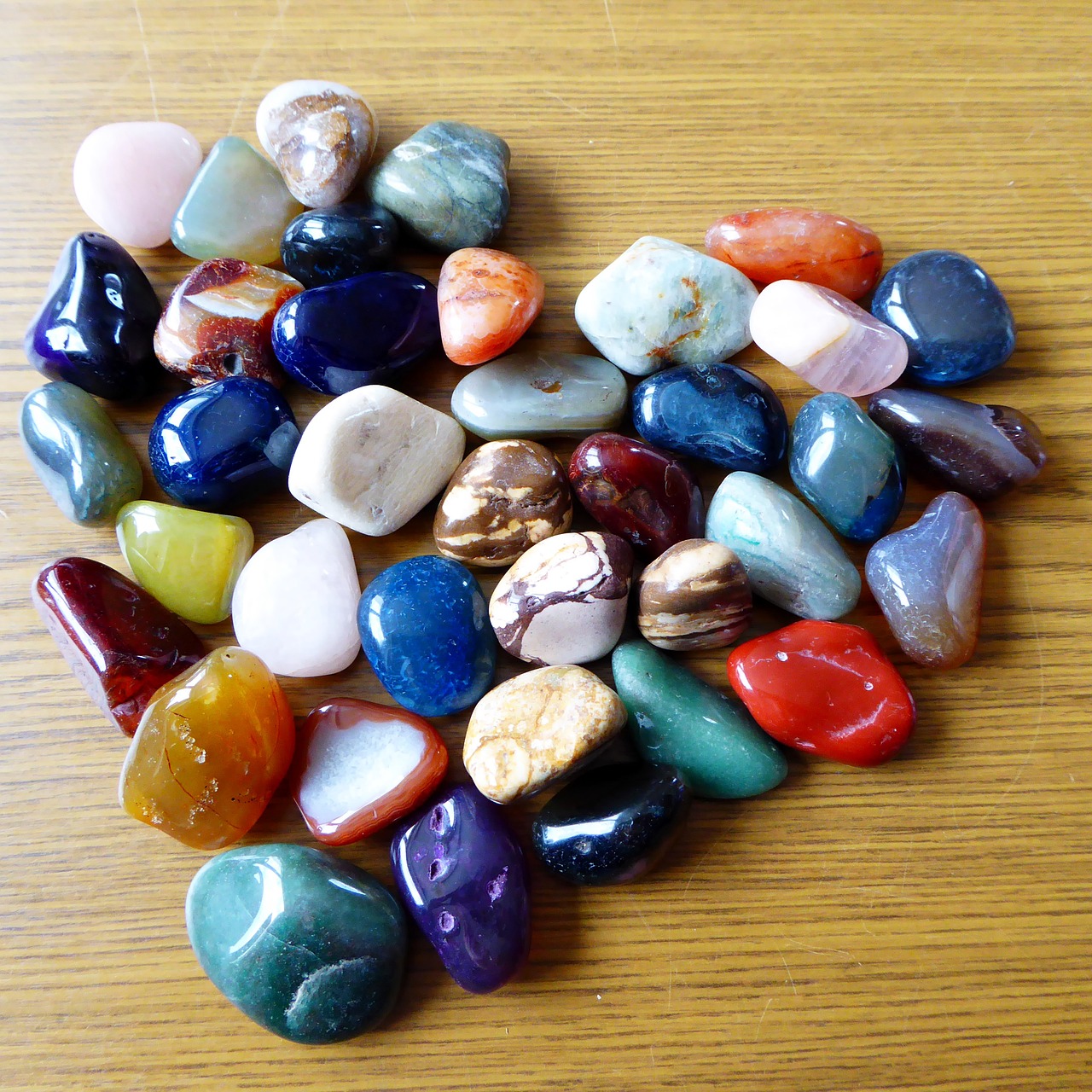 heart stones colorful free photo