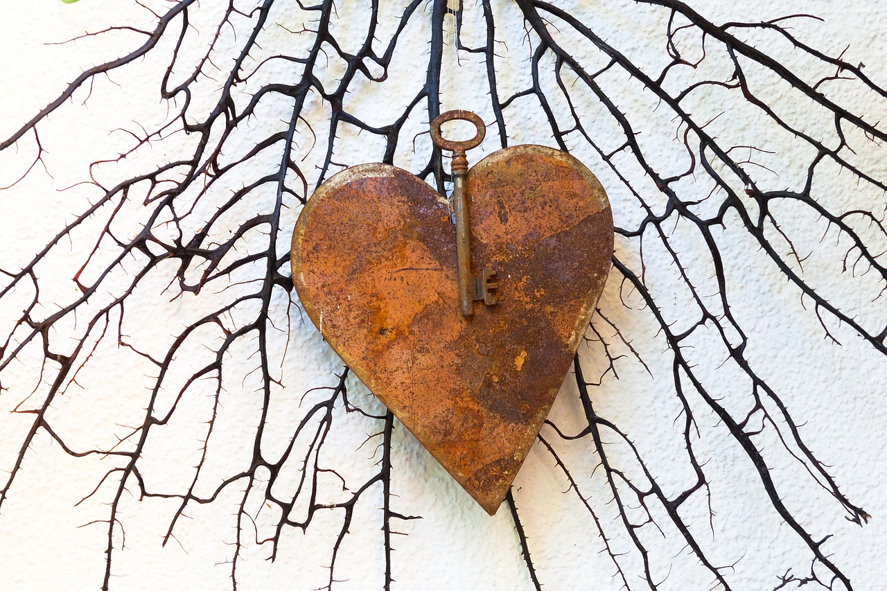 heart metal rusted free photo