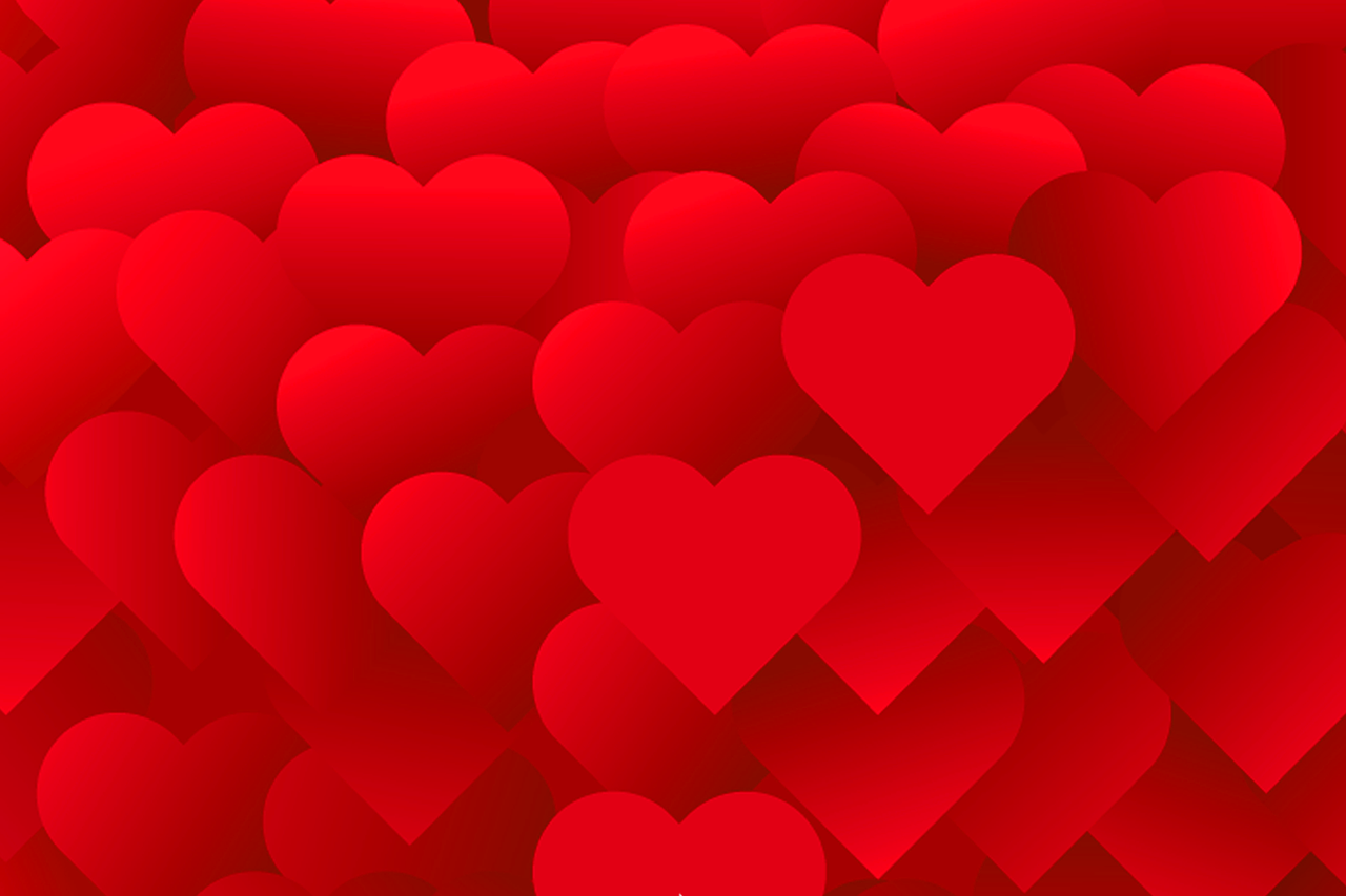 Download Lovely Red Heart Background