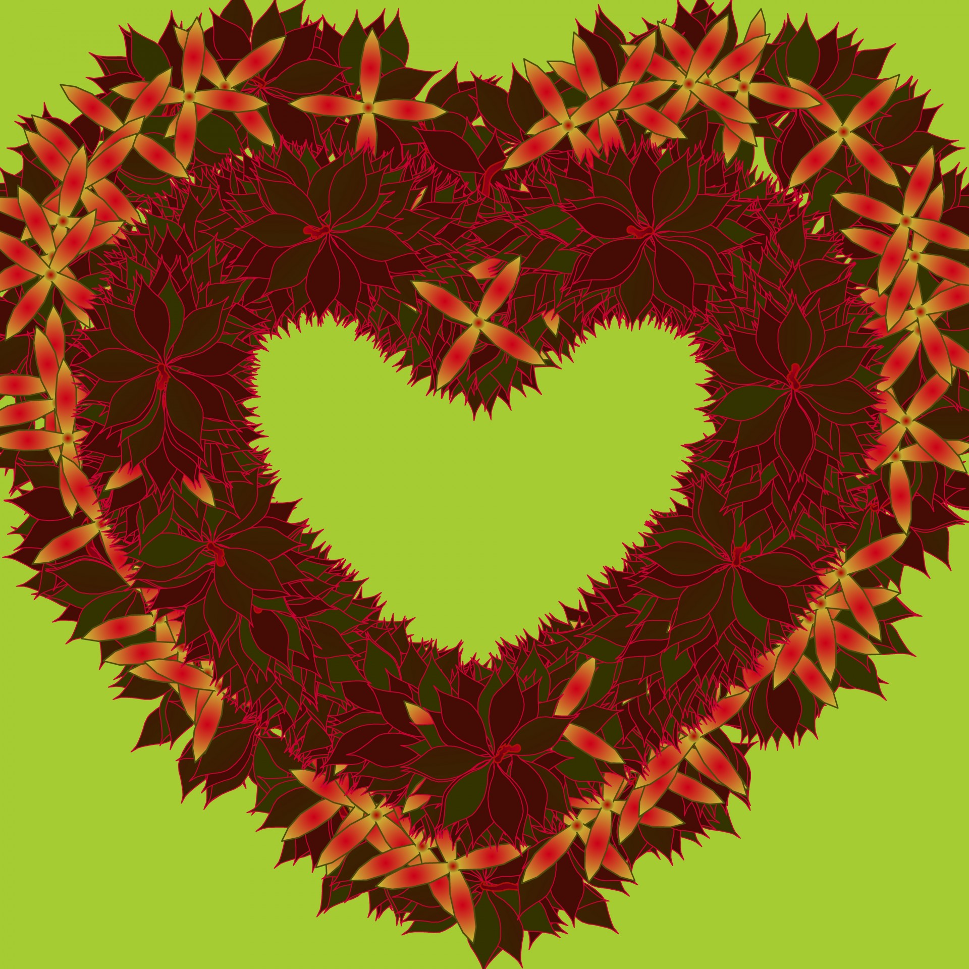 wreath heart vector free photo