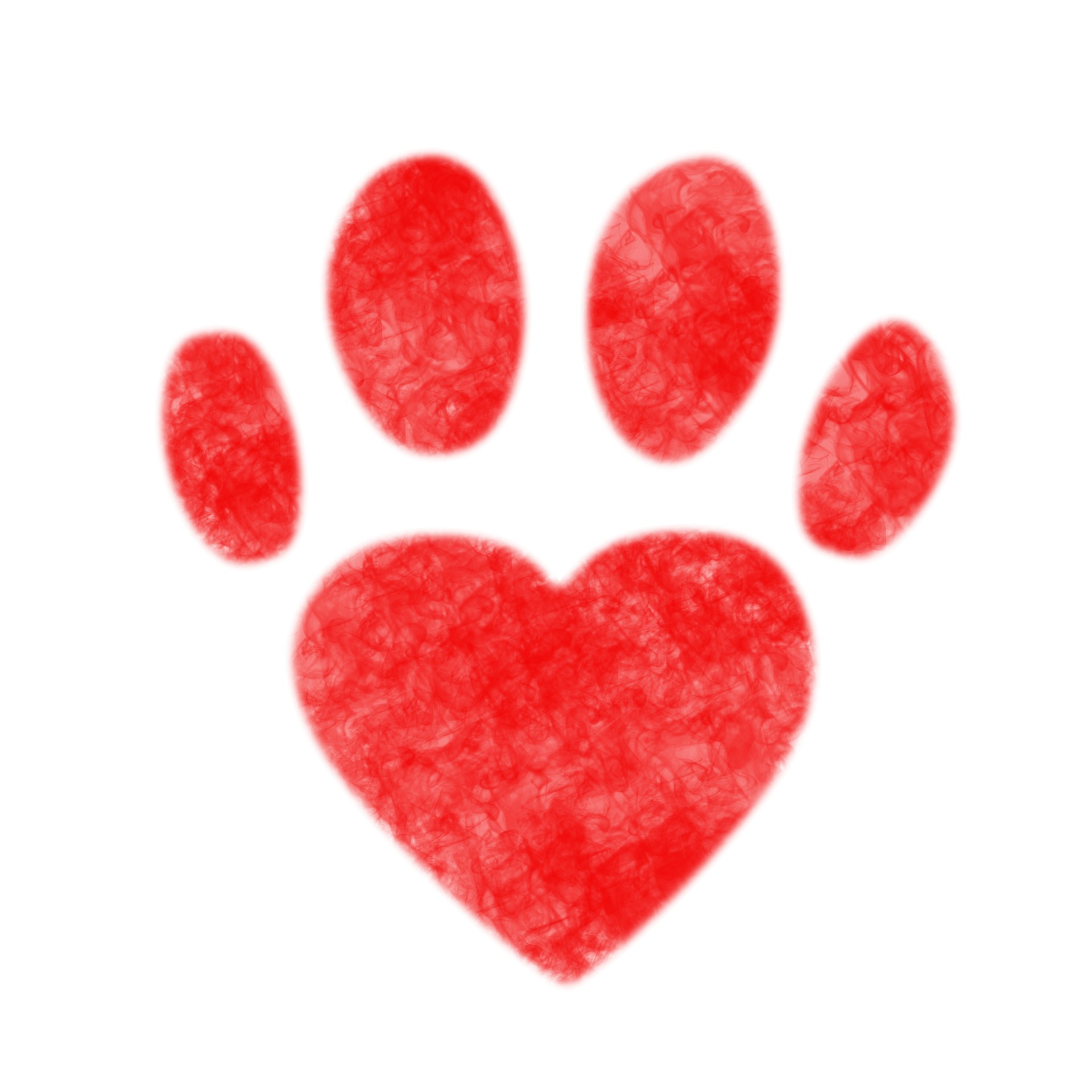 heart pawprint red free photo