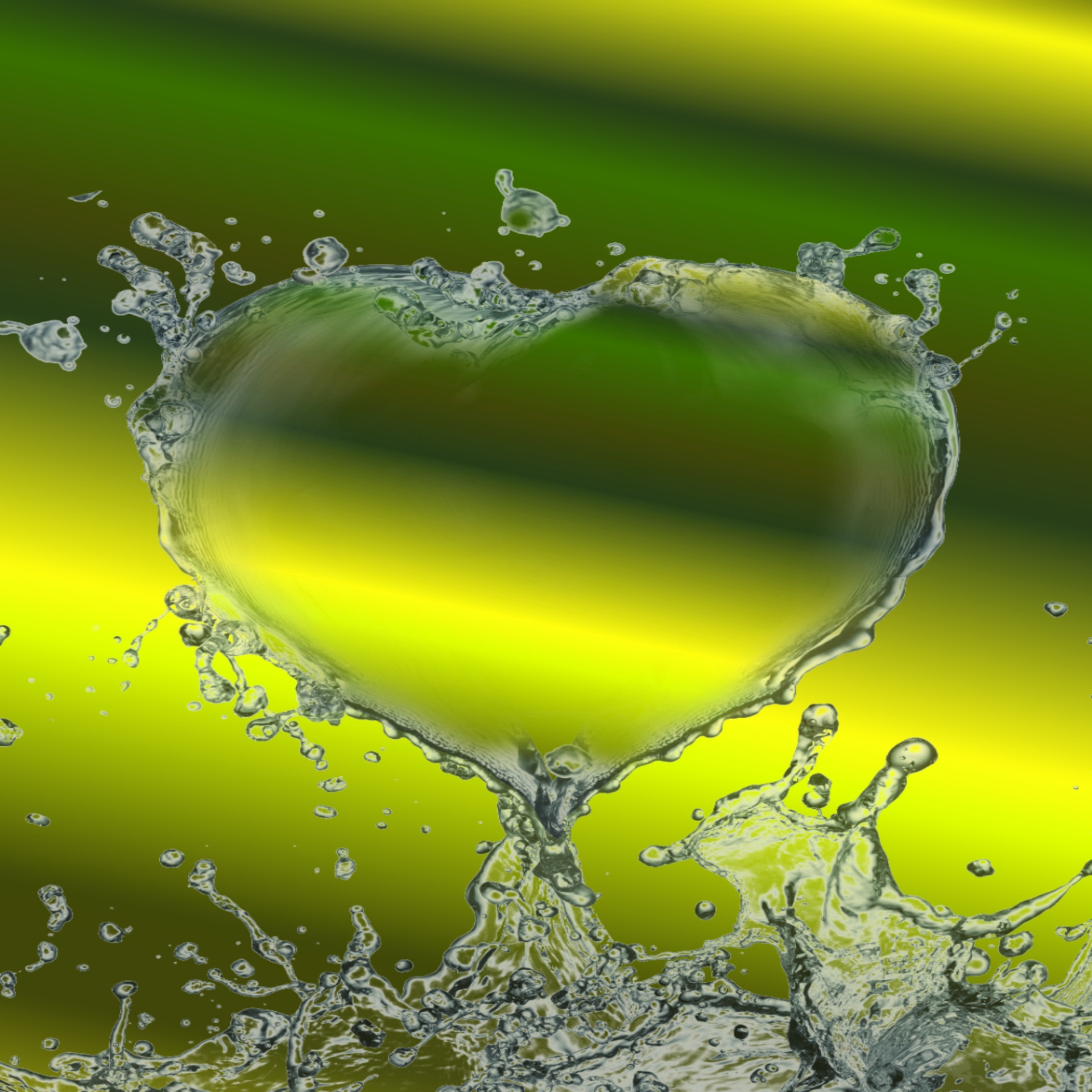 heart splash green free photo