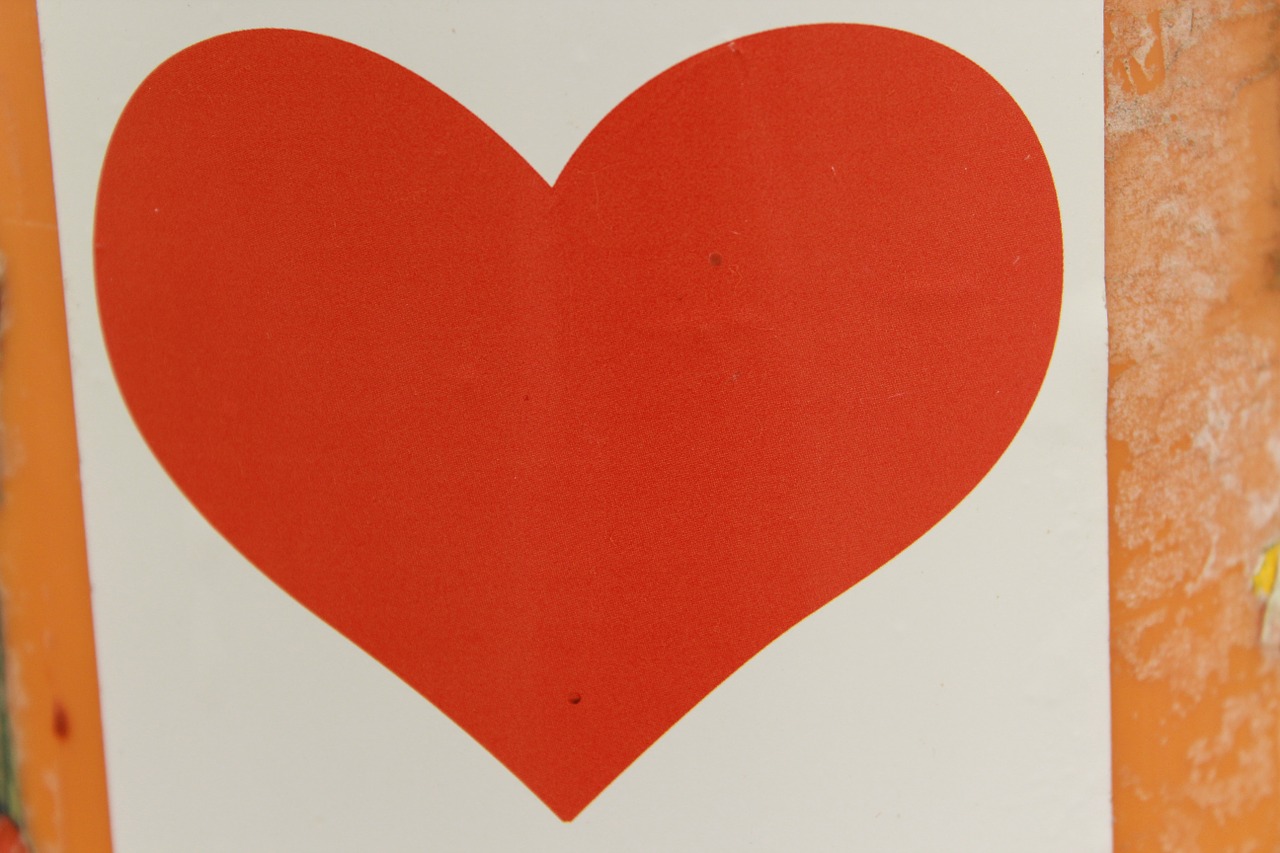 heart sticker red white red white free photo