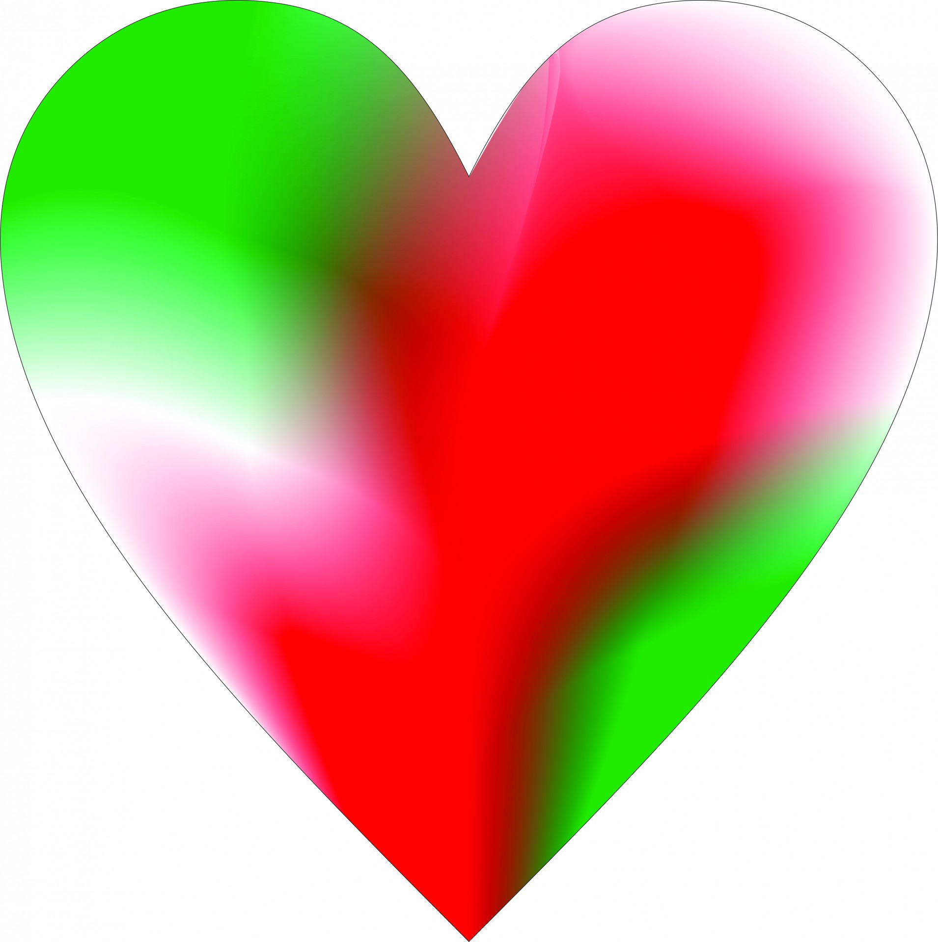 heart red green free photo
