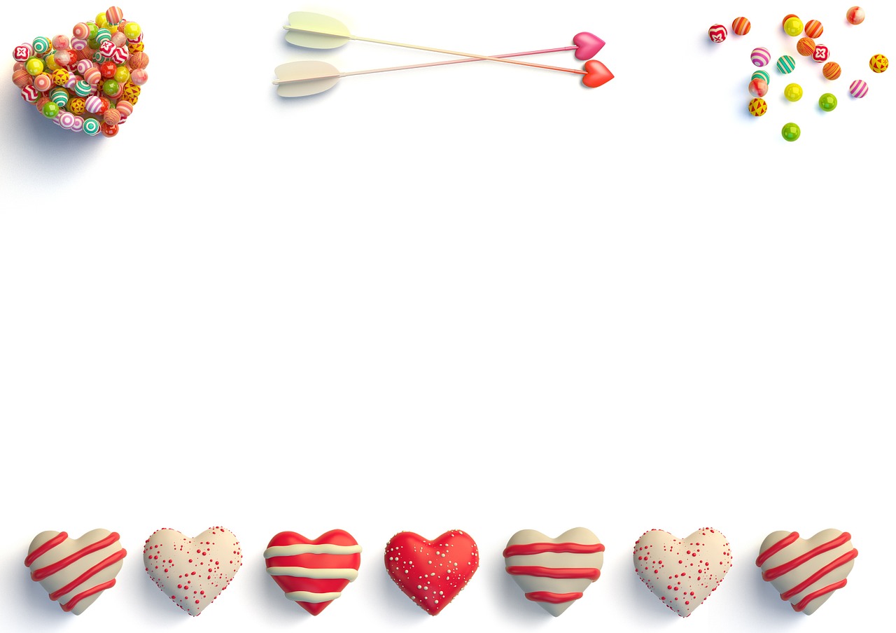 hearts sweets blank free photo