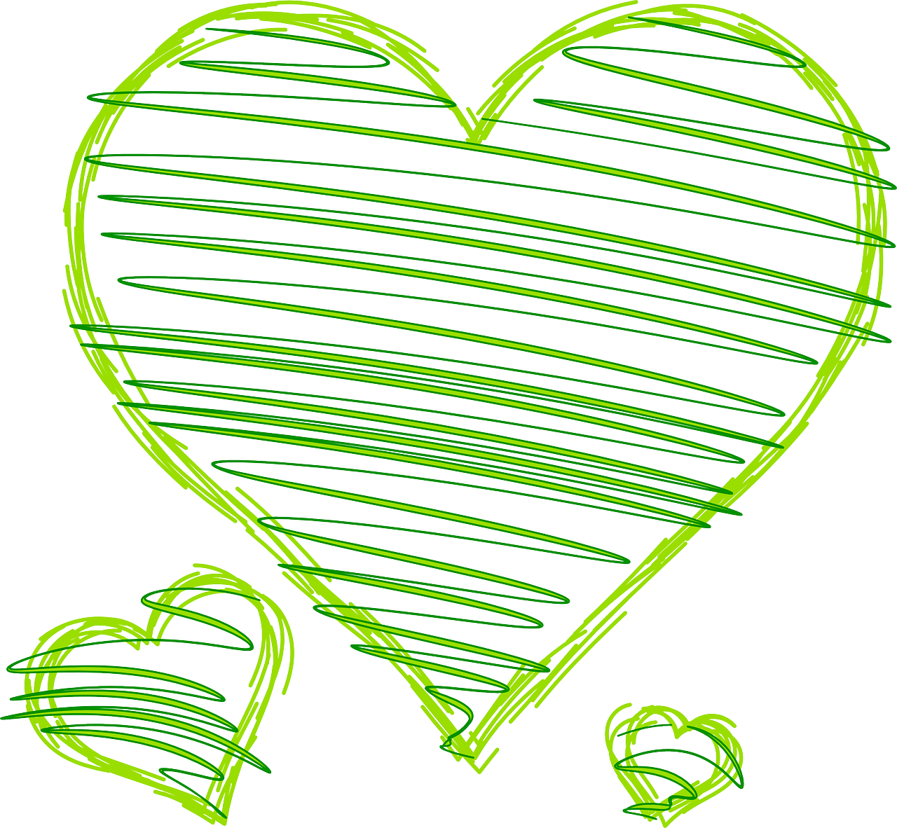 hearts love green free photo