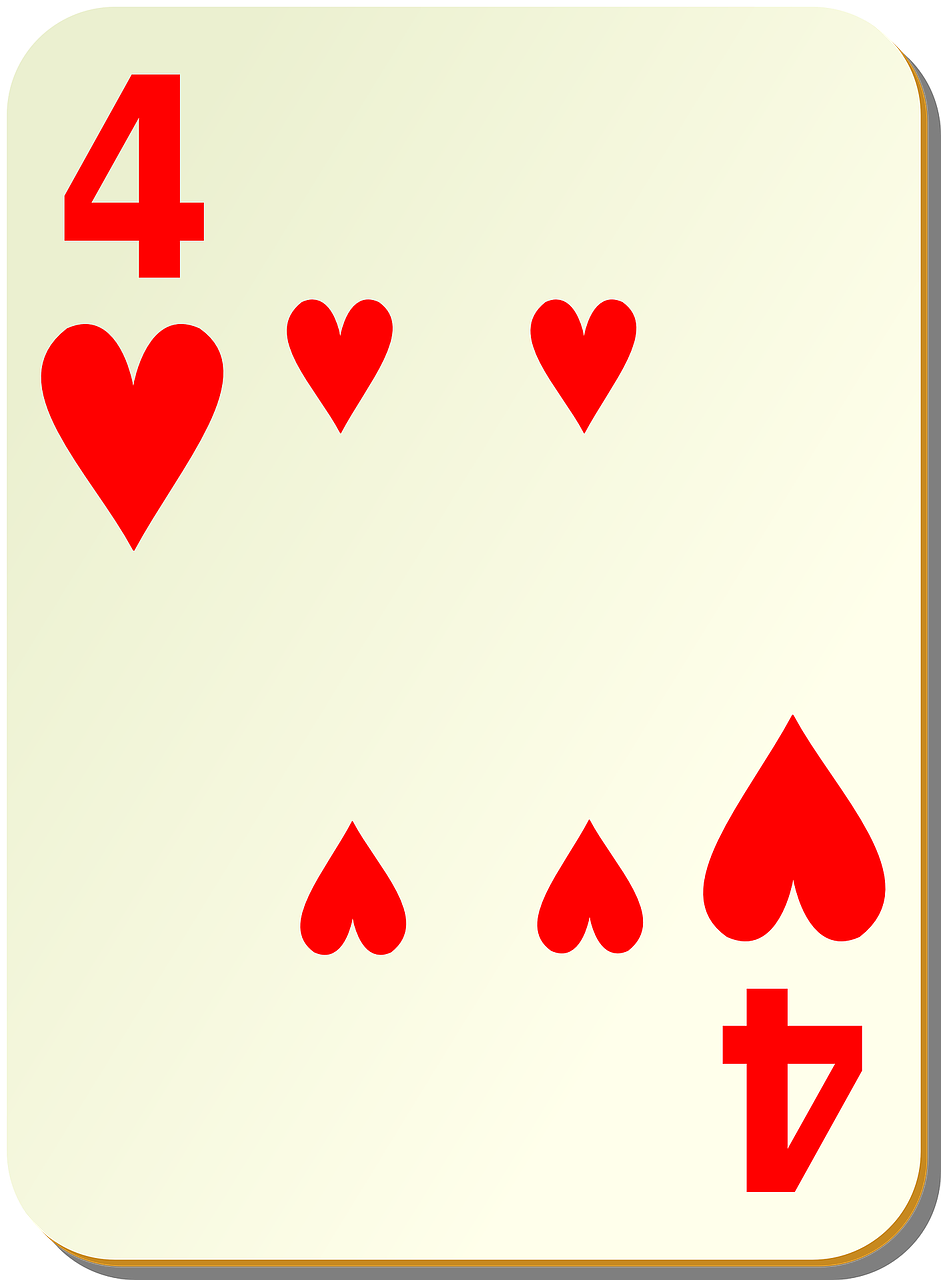 hearts playing cards four free photo