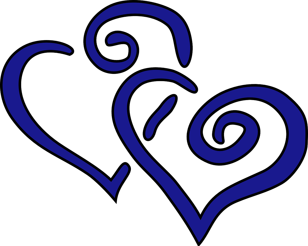 hearts blue intertwined free photo