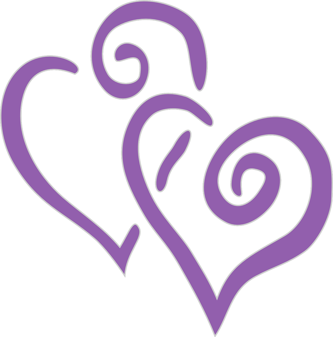 hearts double purple free photo