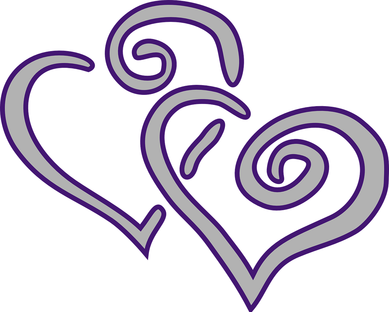 hearts two purple free photo
