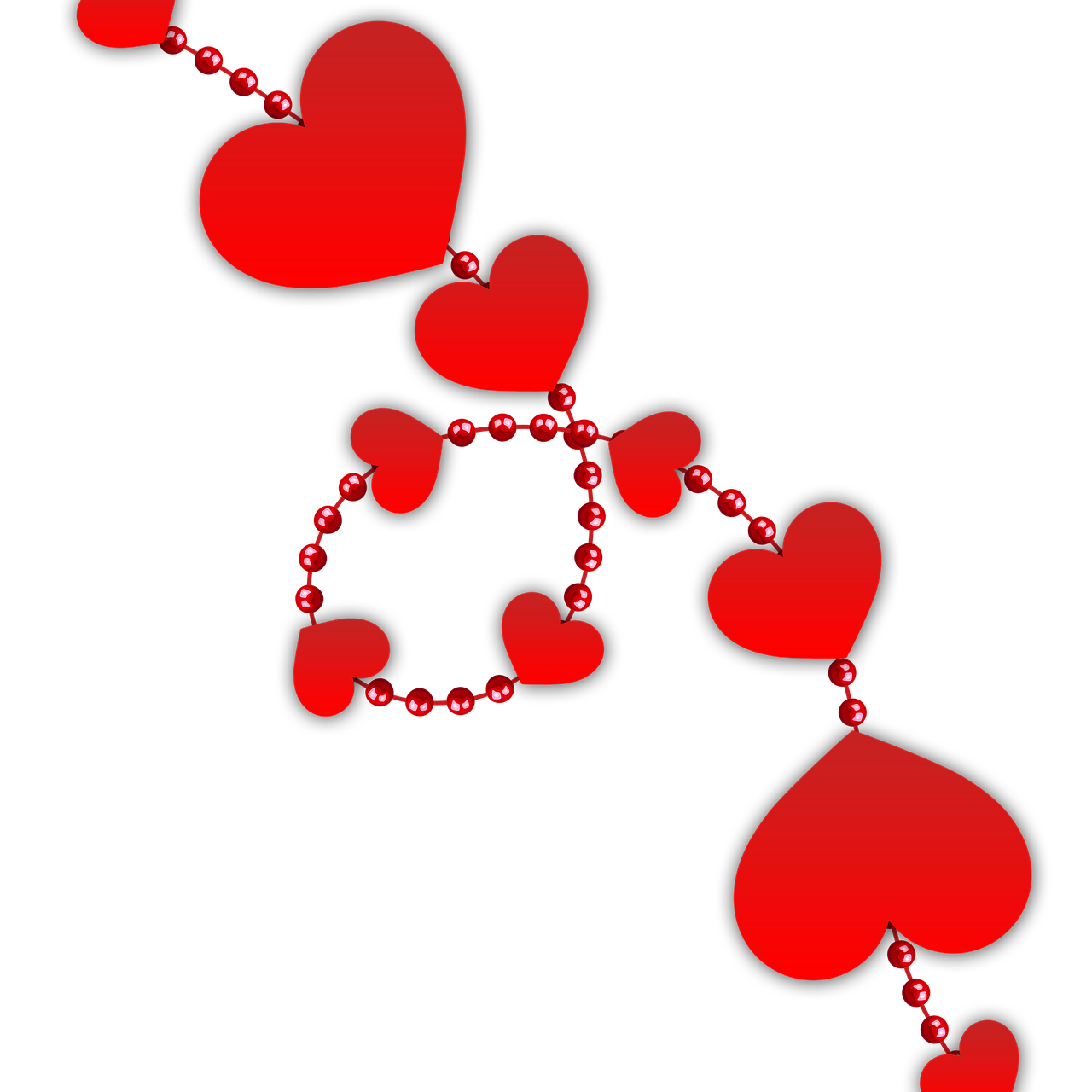 hearts red love free photo