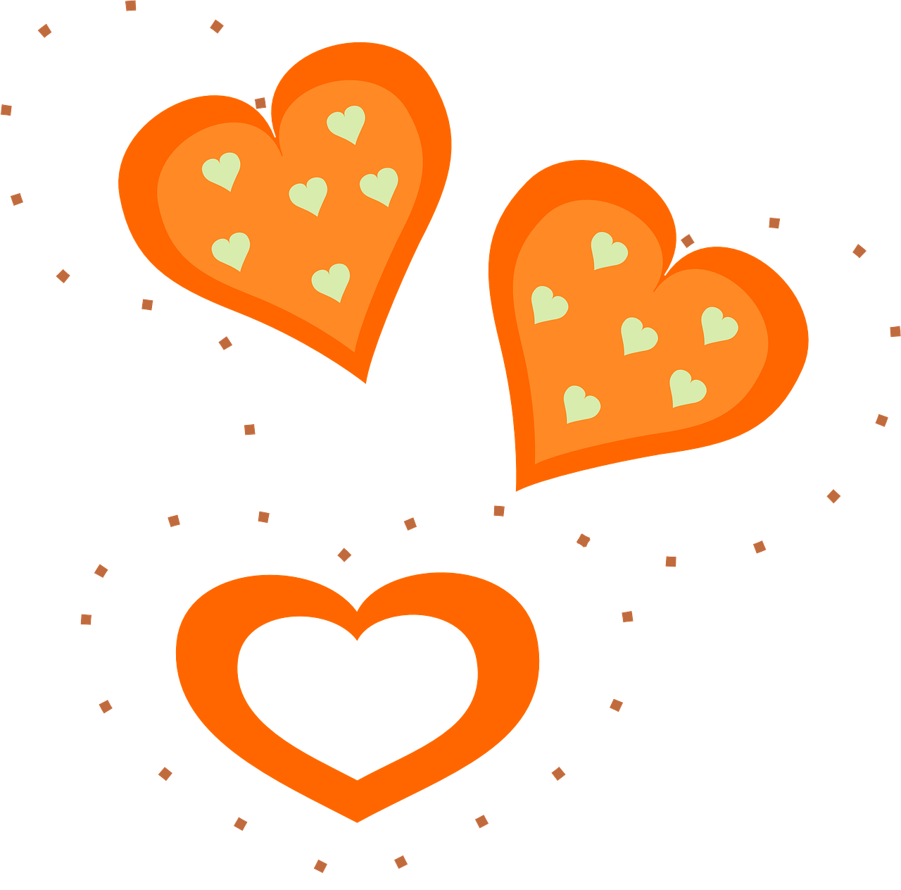 hearts shapes orange free photo