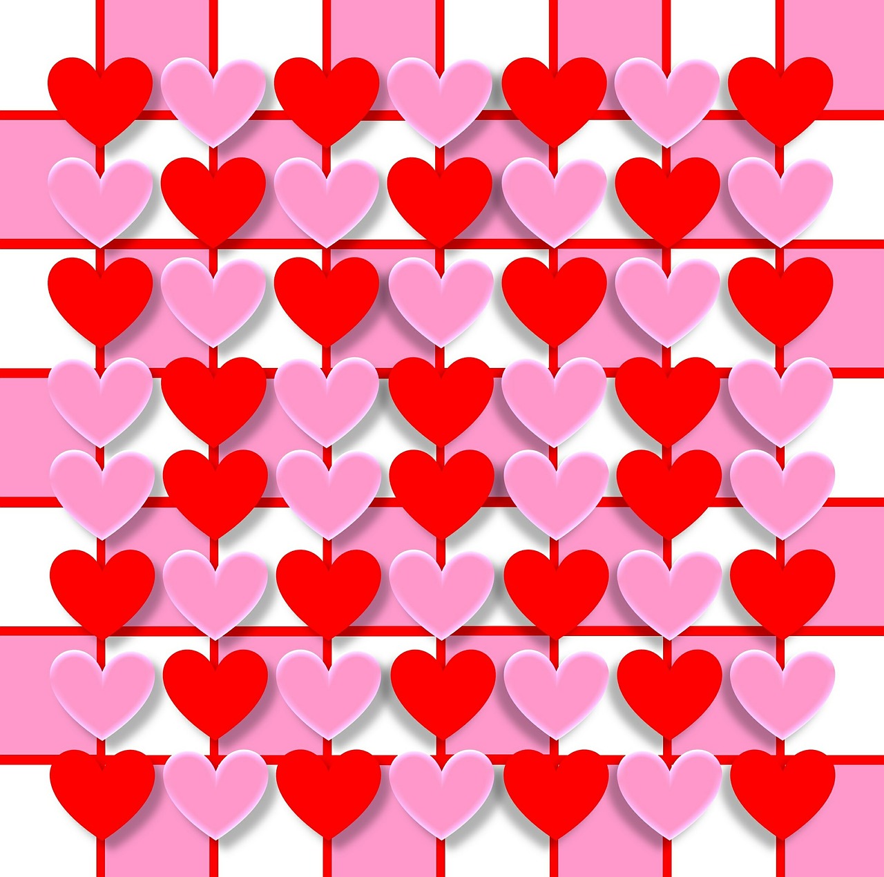 hearts love valentine free photo