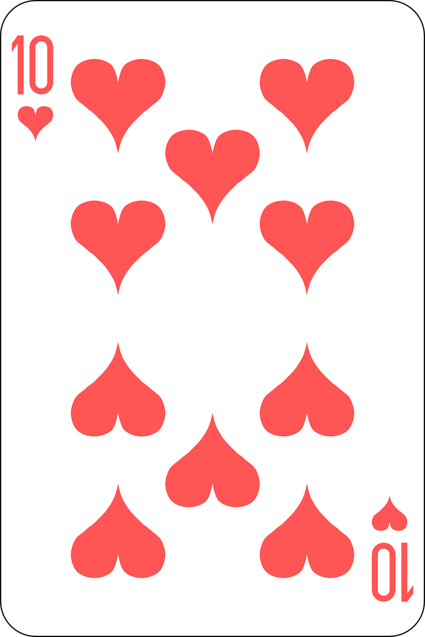 hearts ten deck free photo