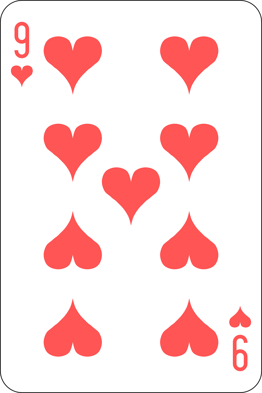 hearts nine deck free photo