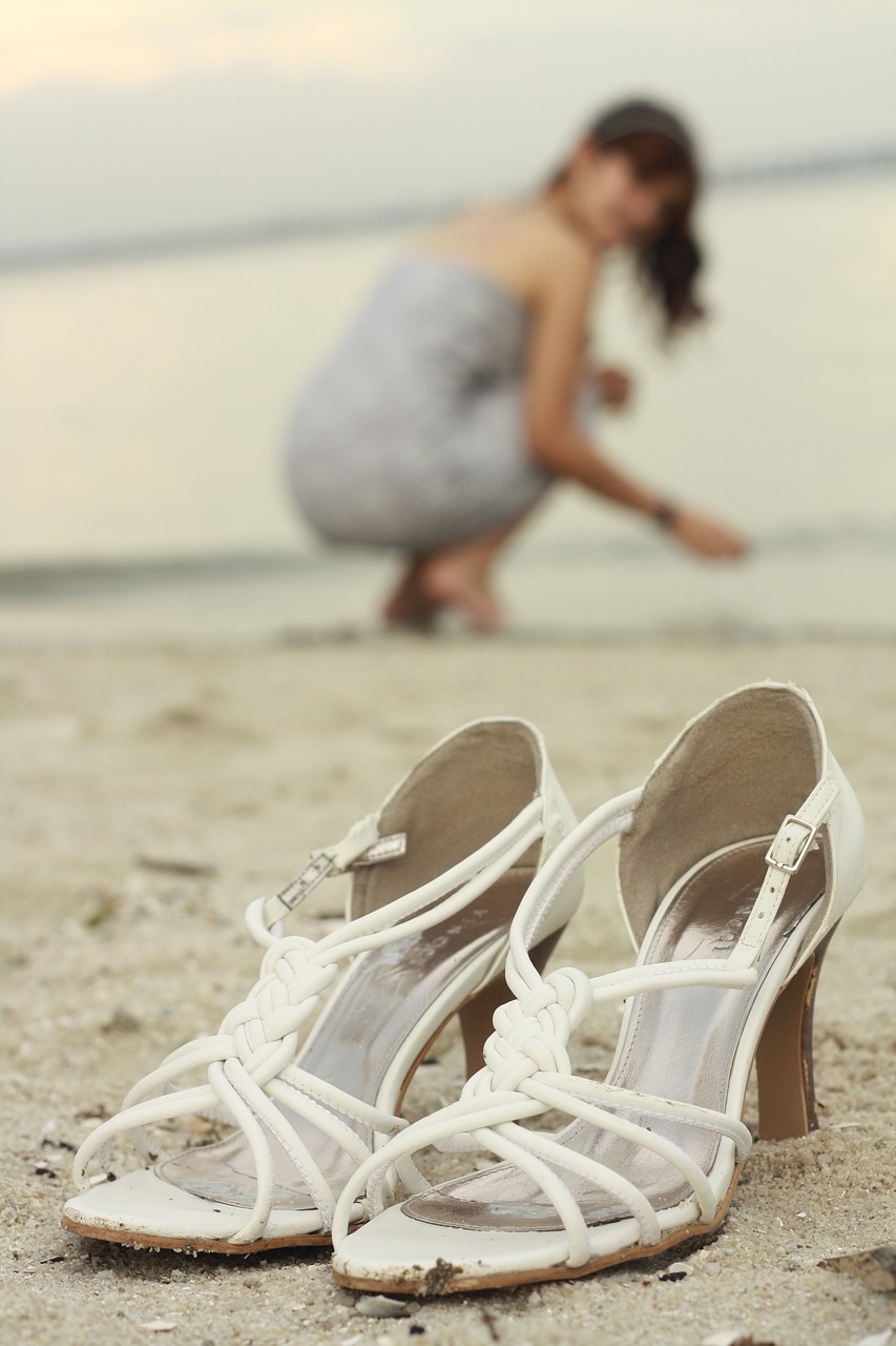 heels beach woman free photo