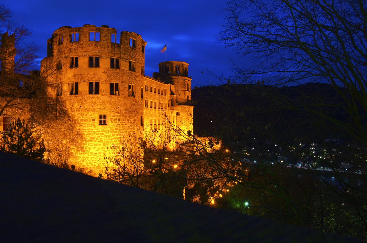 heidelberg castle night free photo