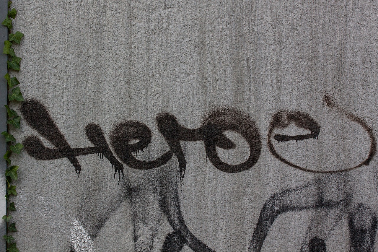 held graffiti wall free photo
