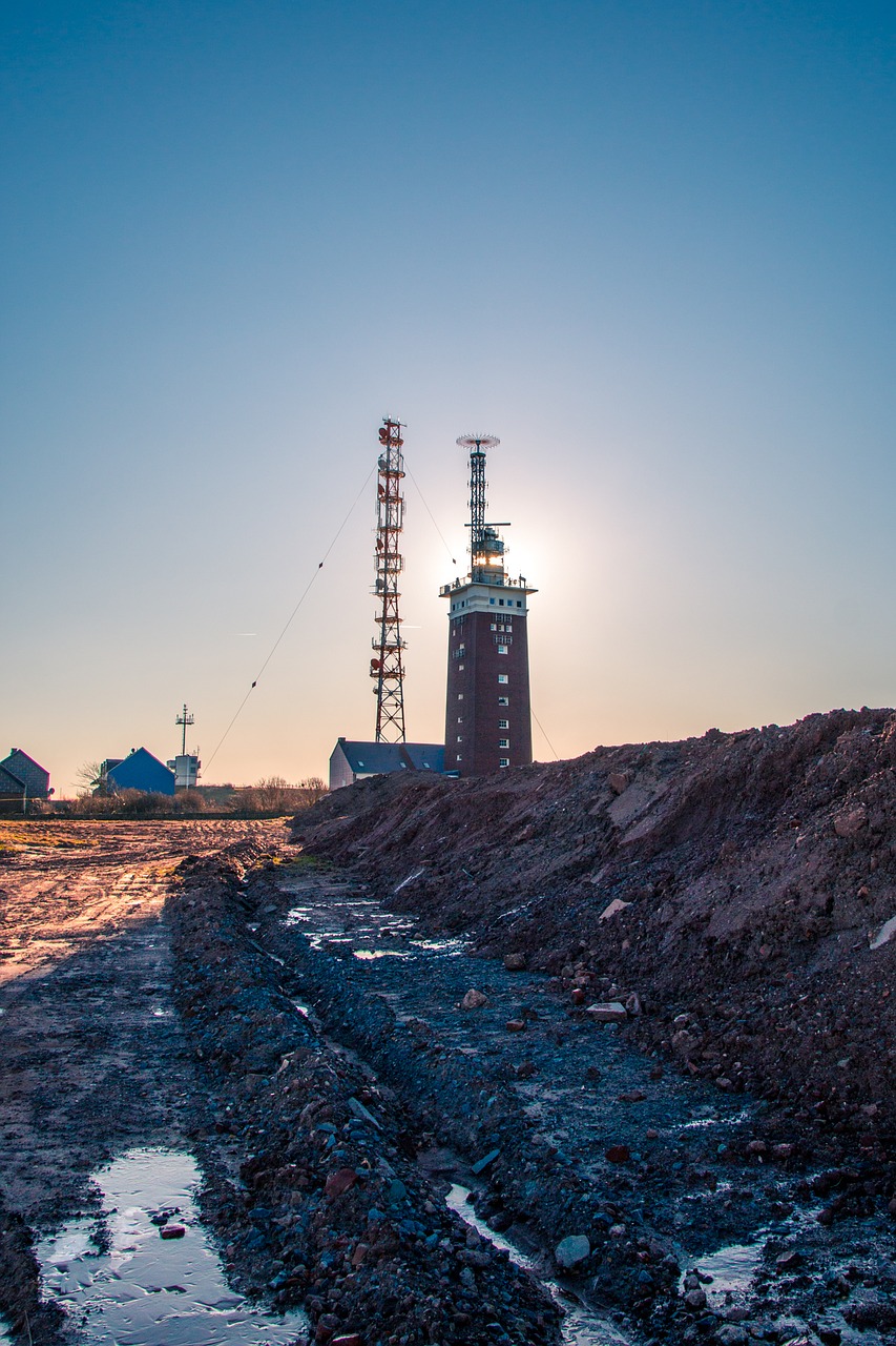 helgoland lighthouse radio mast free photo