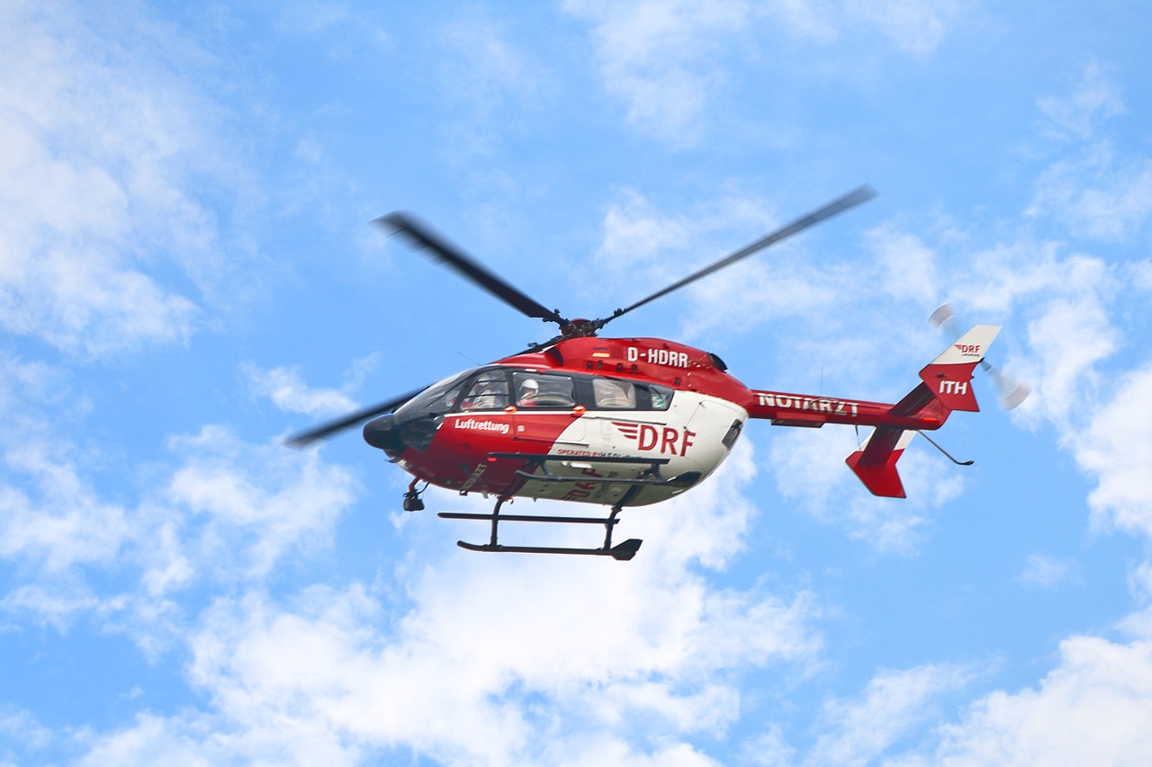 helicopter clouds rescue free photo