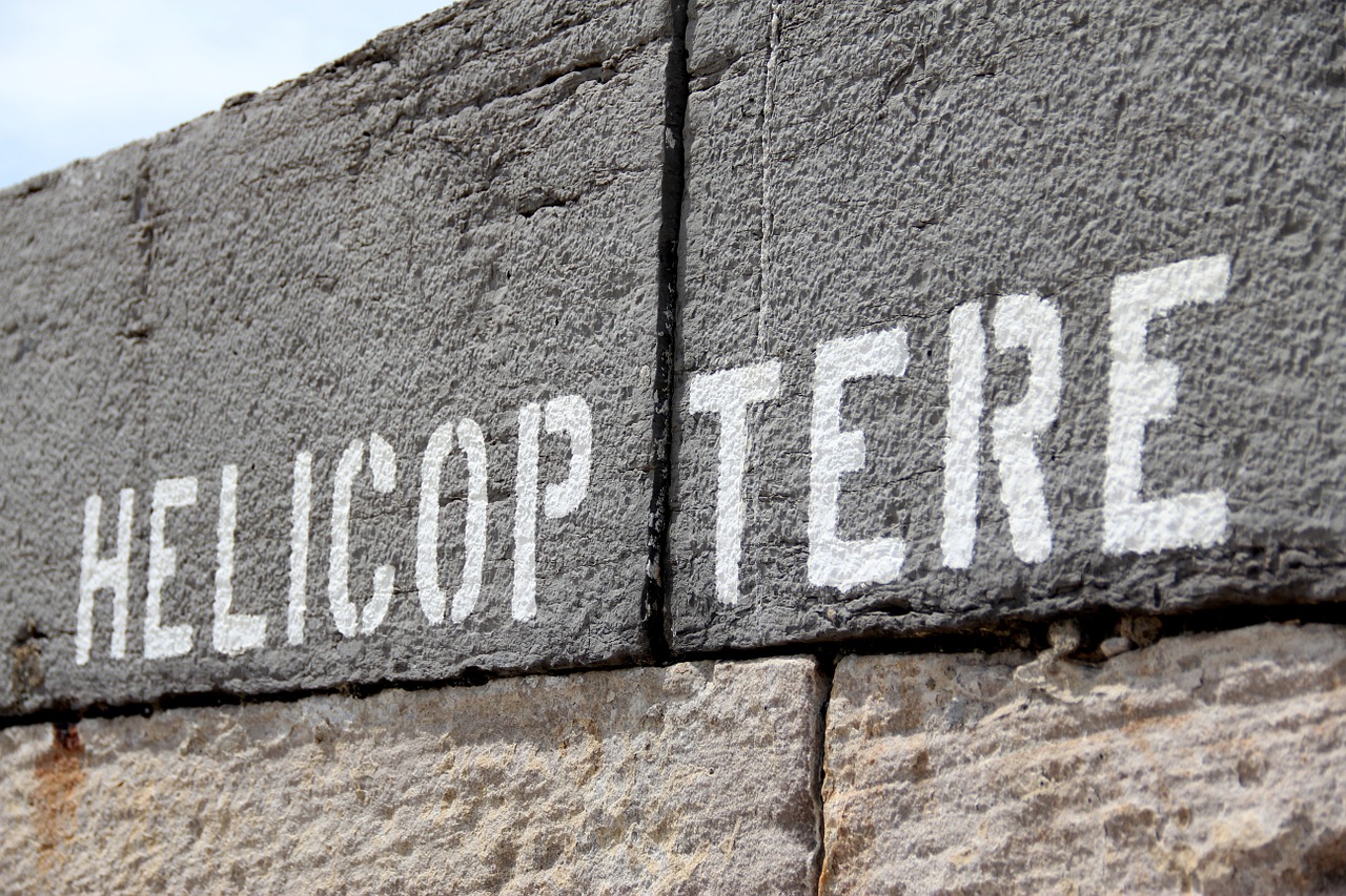 helicopter wall typography free photo