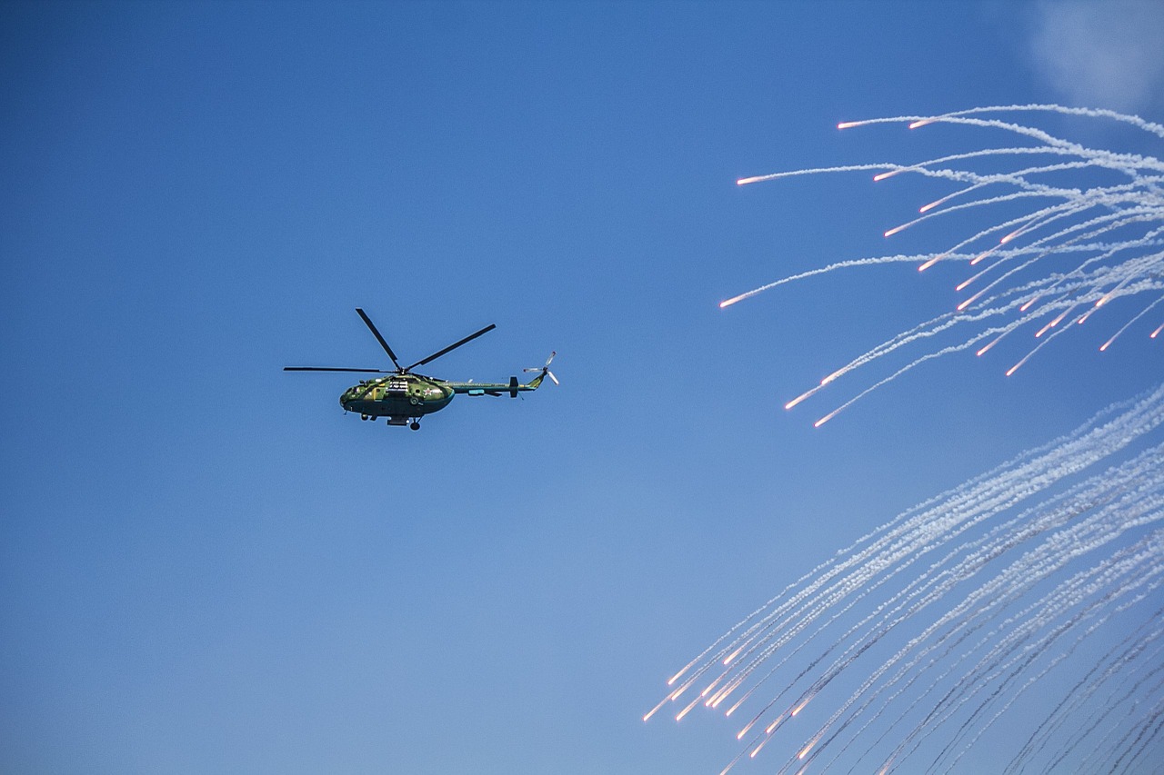 helicopter shot missiles free photo